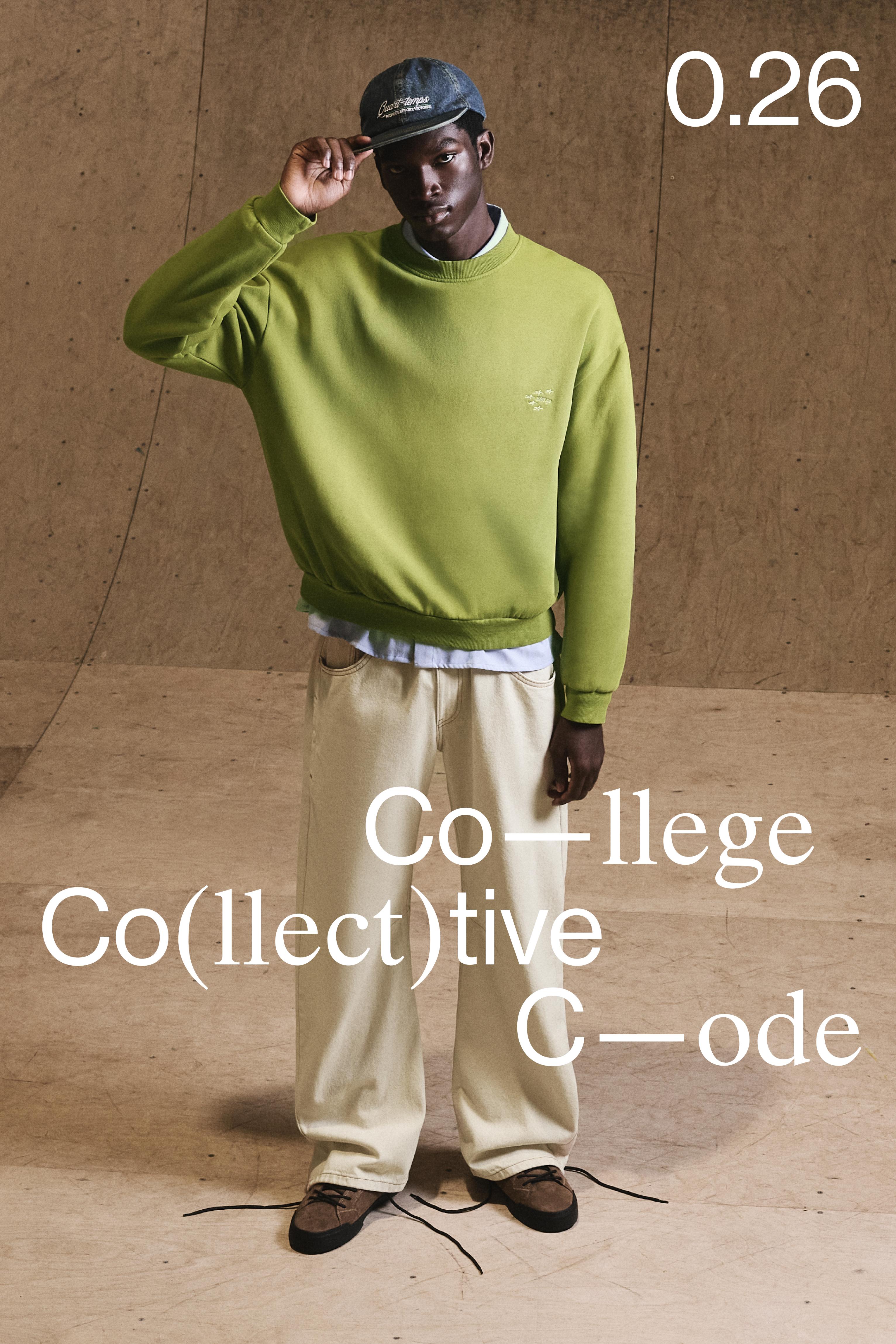 Embroidered washed-effect sweatshirt — Khaki