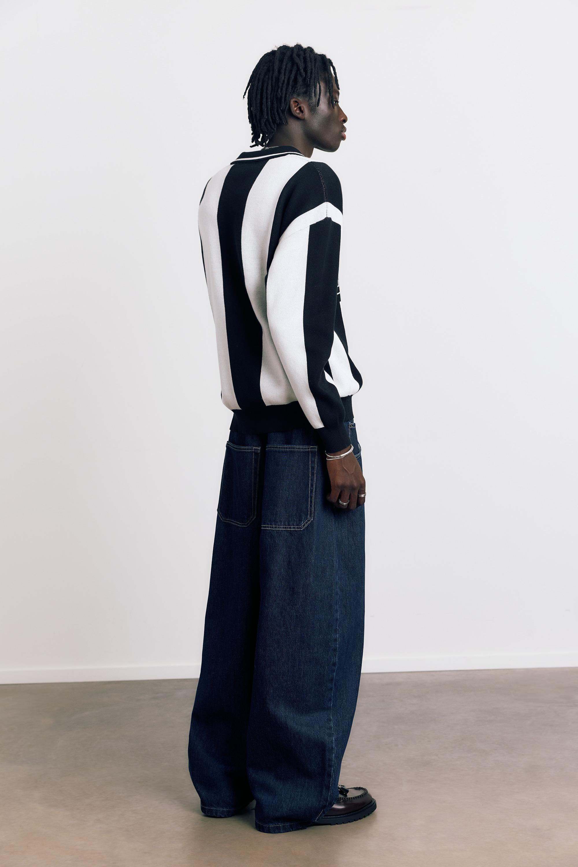 STWD knit polo shirt — White/Black