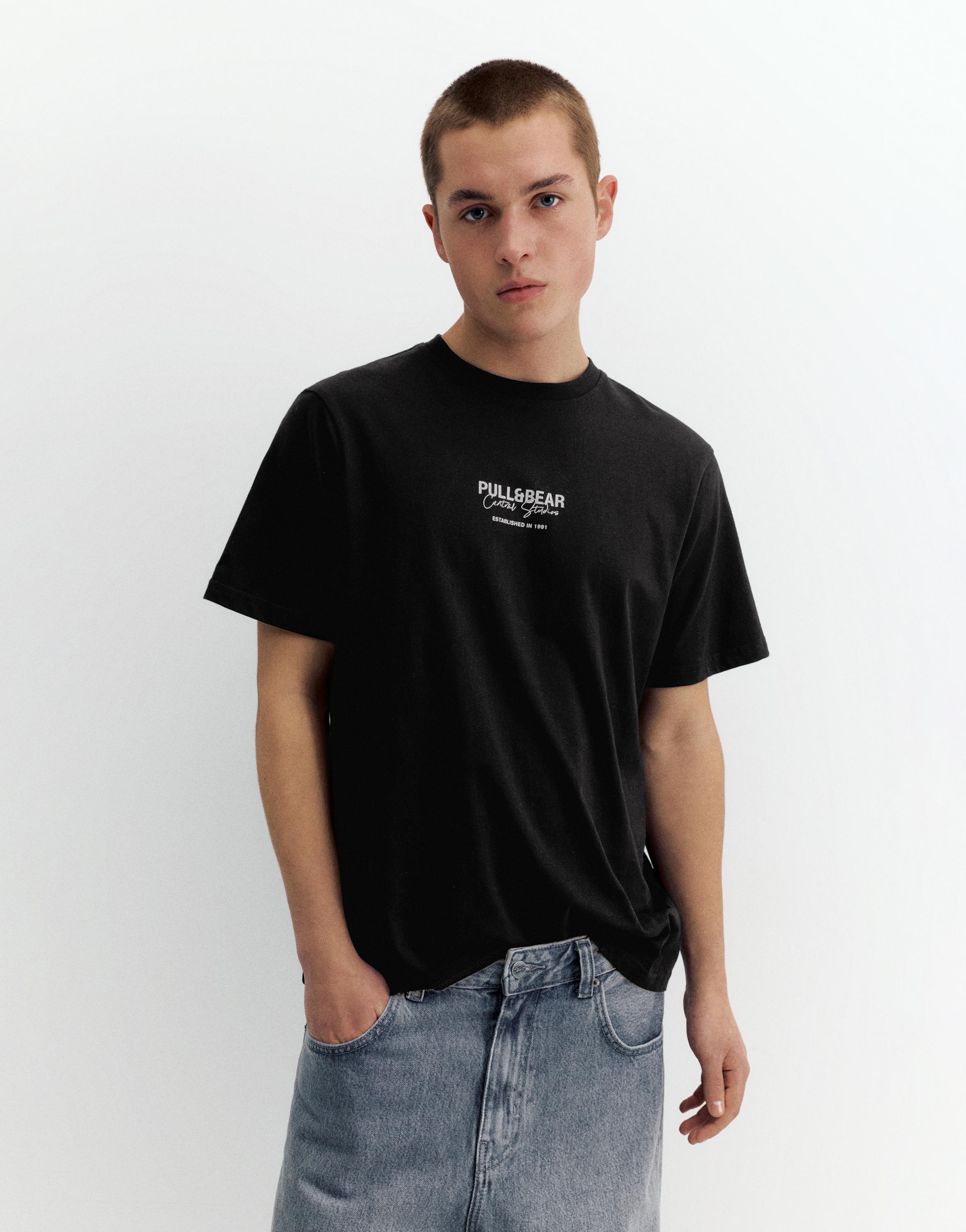 Embroidered logo T-shirt — Black