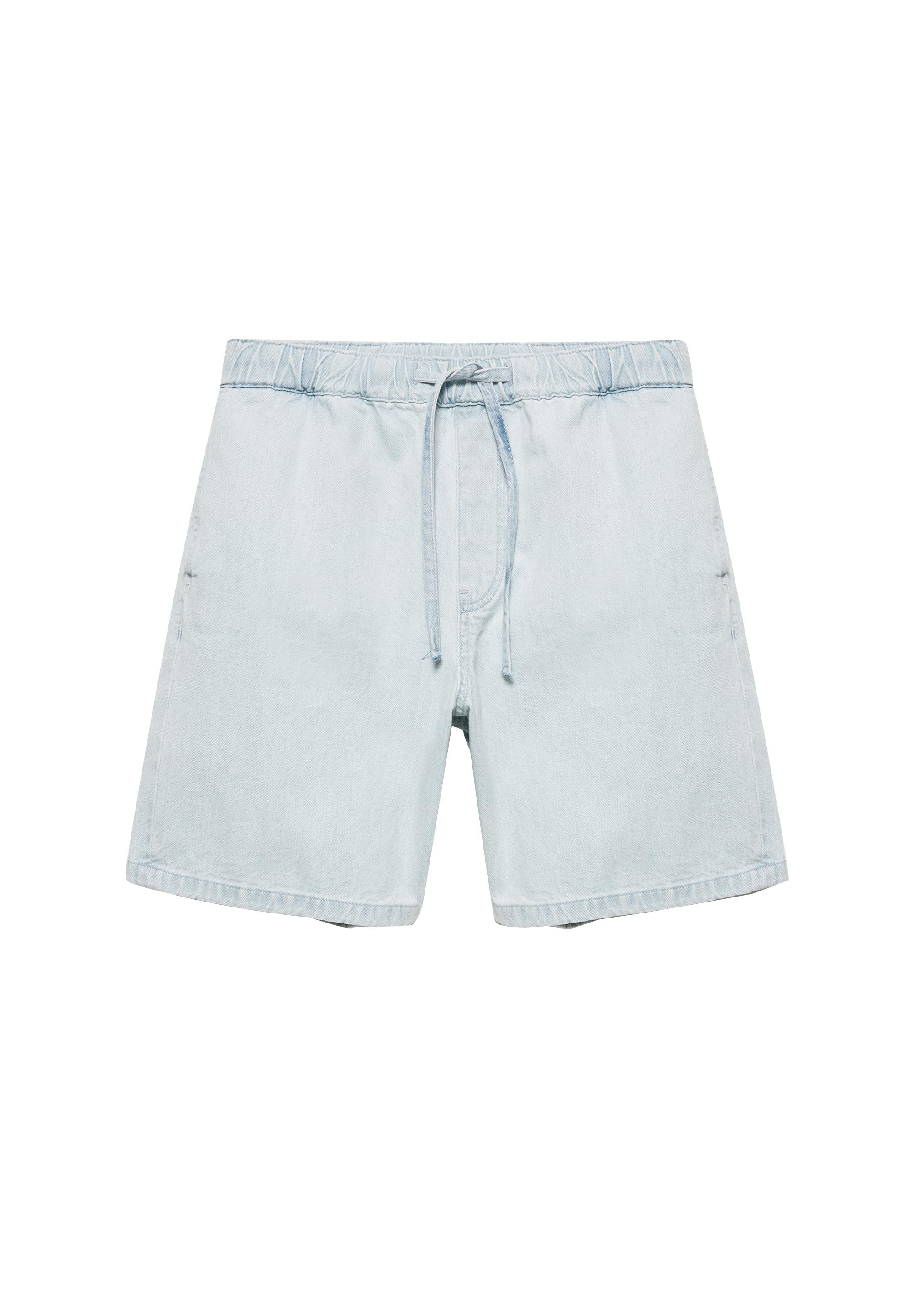 Relaxed denim Bermuda shorts — Sky blue