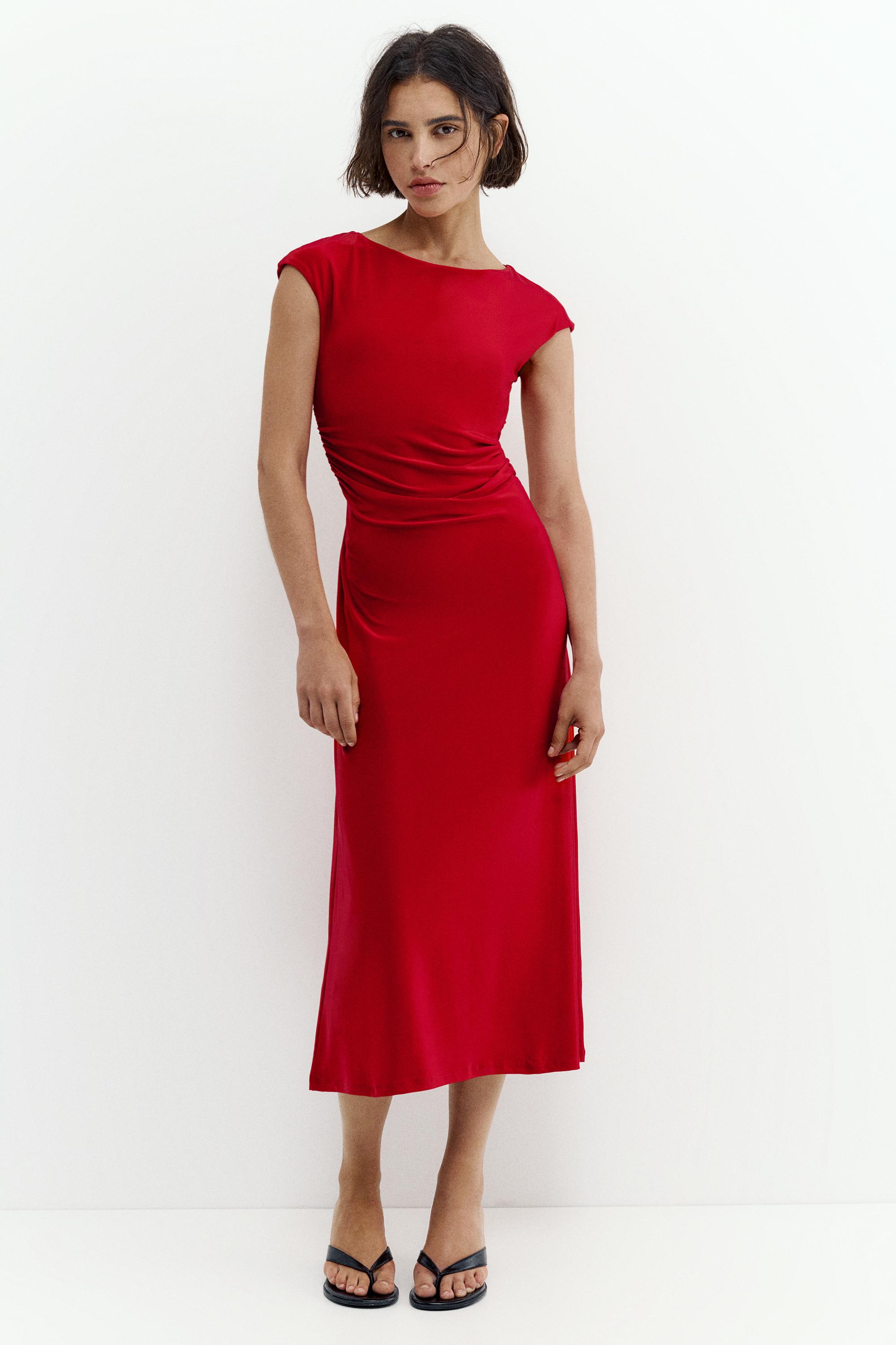 Open back midi dress — Strawberry