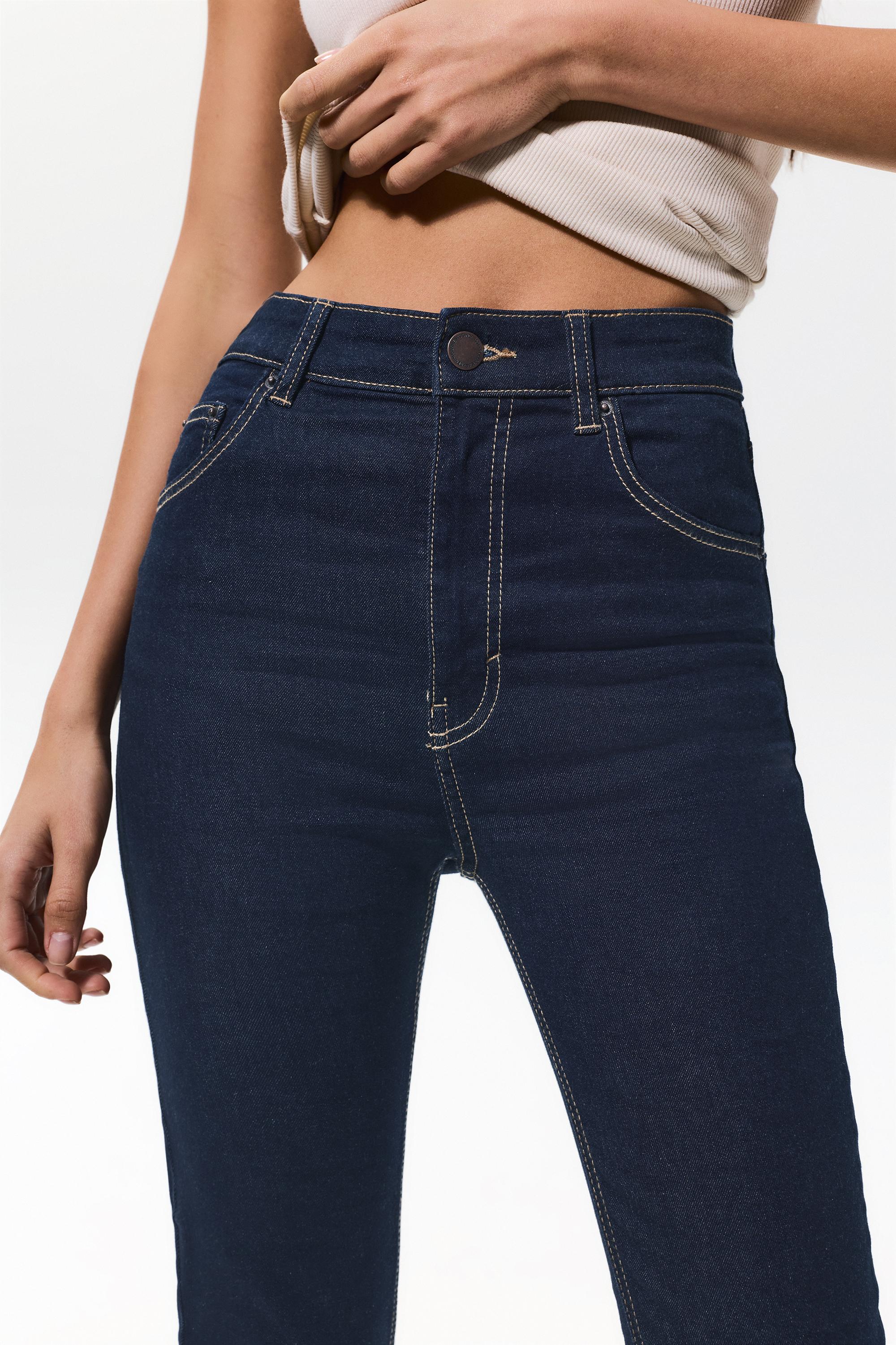 High-waist skinny jeans — Navy