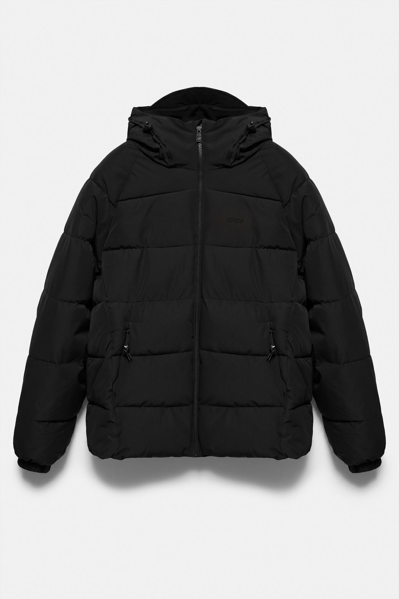 STWD hooded padded jacket — Black