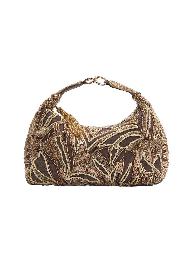 Beaded bag — Brown