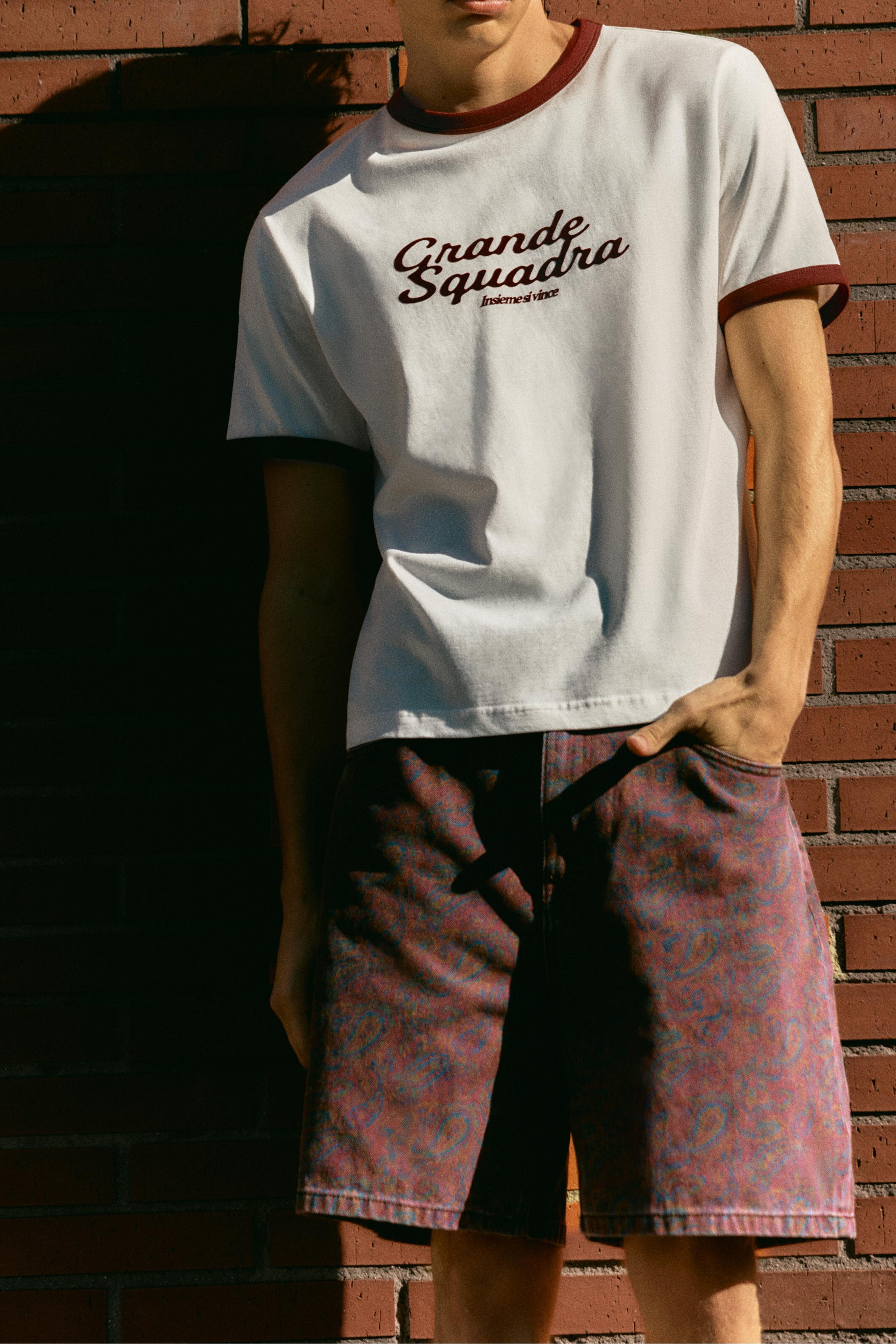 Calções Bermuda Denim Skater Paisley
