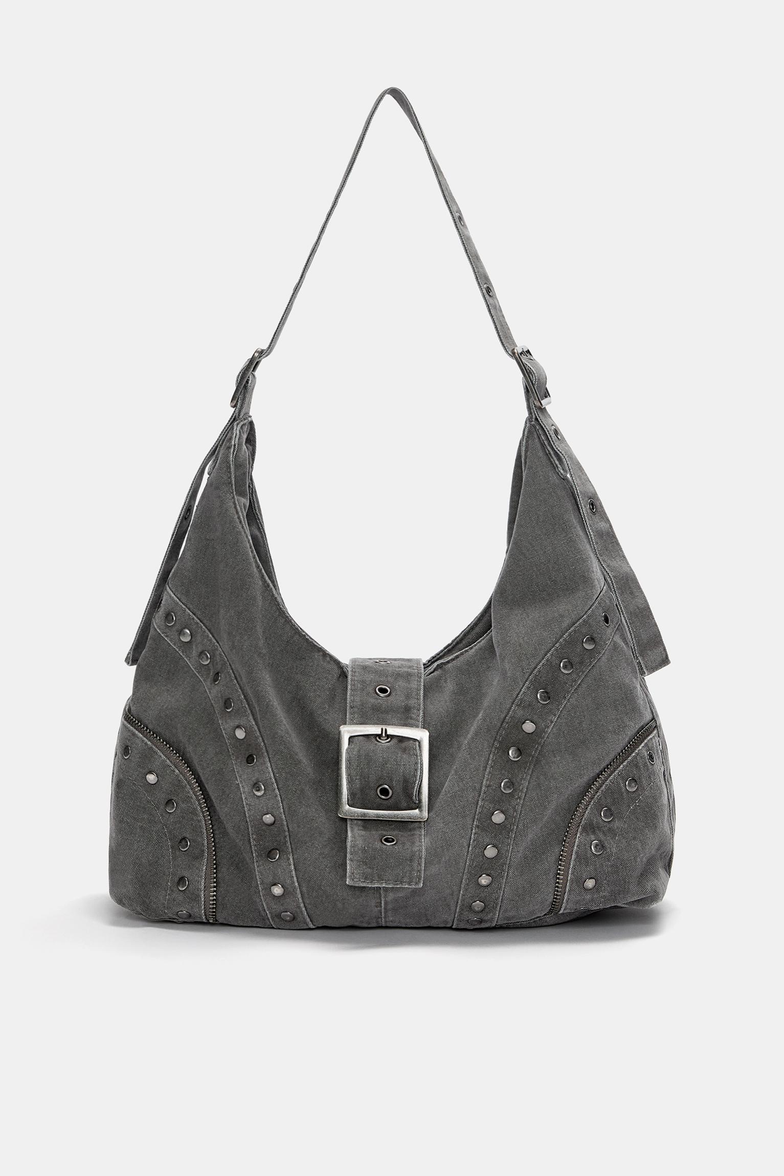 Shopper-Tasche Aus Canvas Mit Nieten