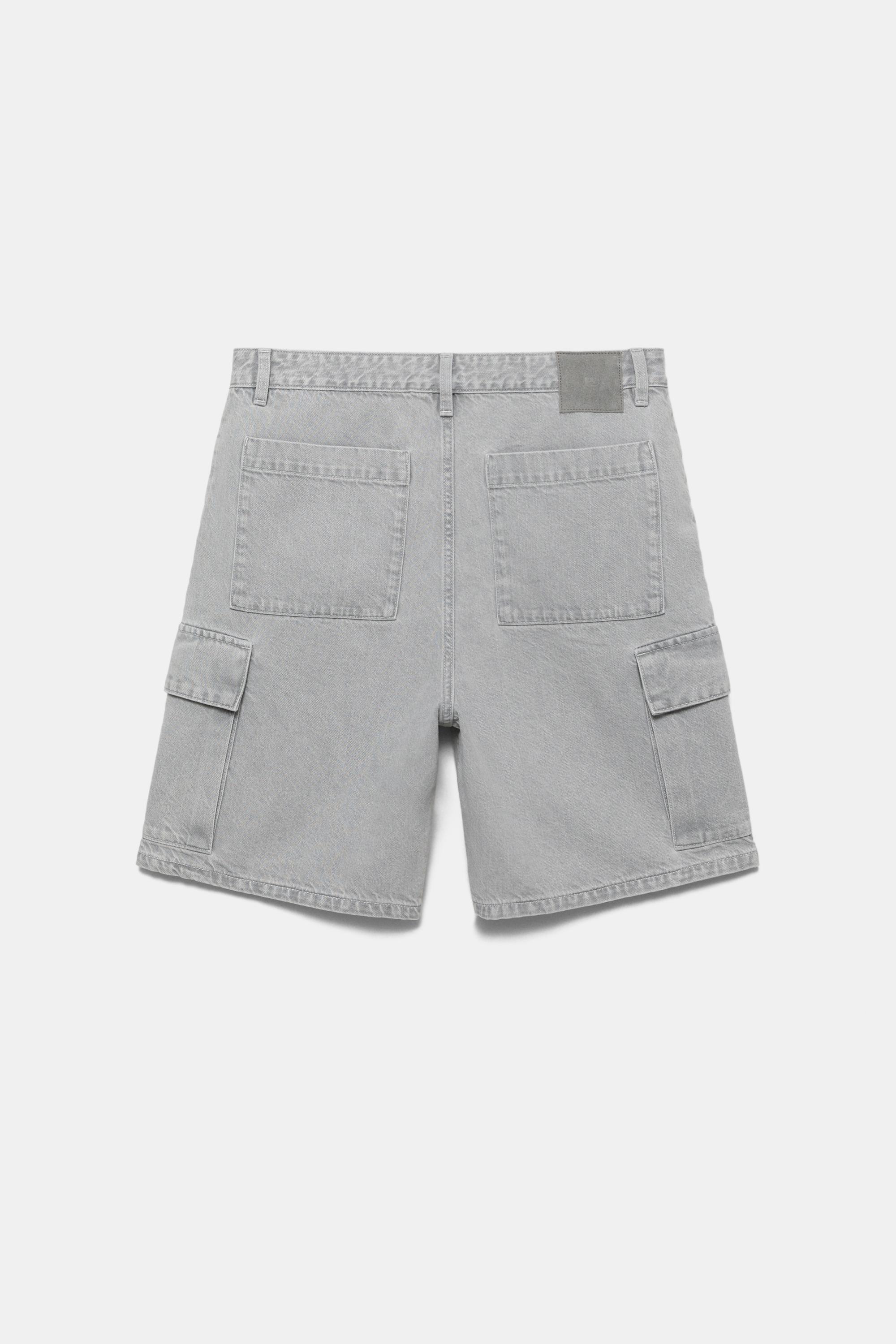 Baggy cargo Bermuda shorts — Pale grey