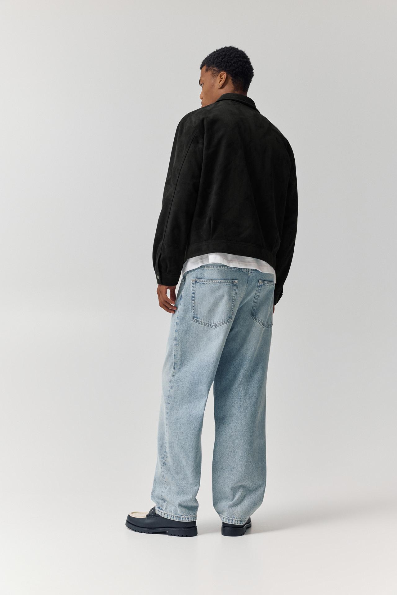 Faux suede jacket — Black