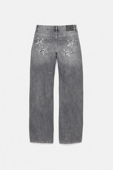Low-rise star straight-leg jeans — Grey 8