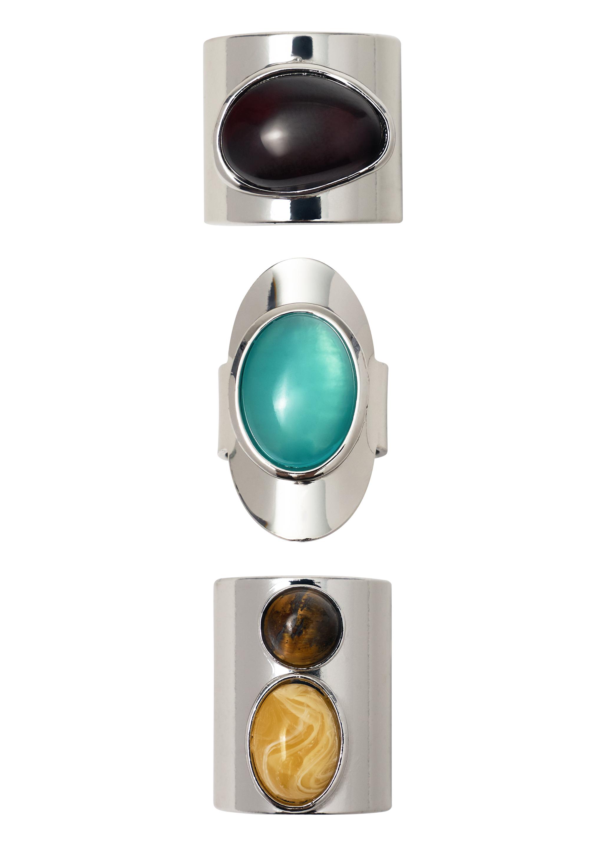 3’lü taşlı yüzük paketi - Görsel 6