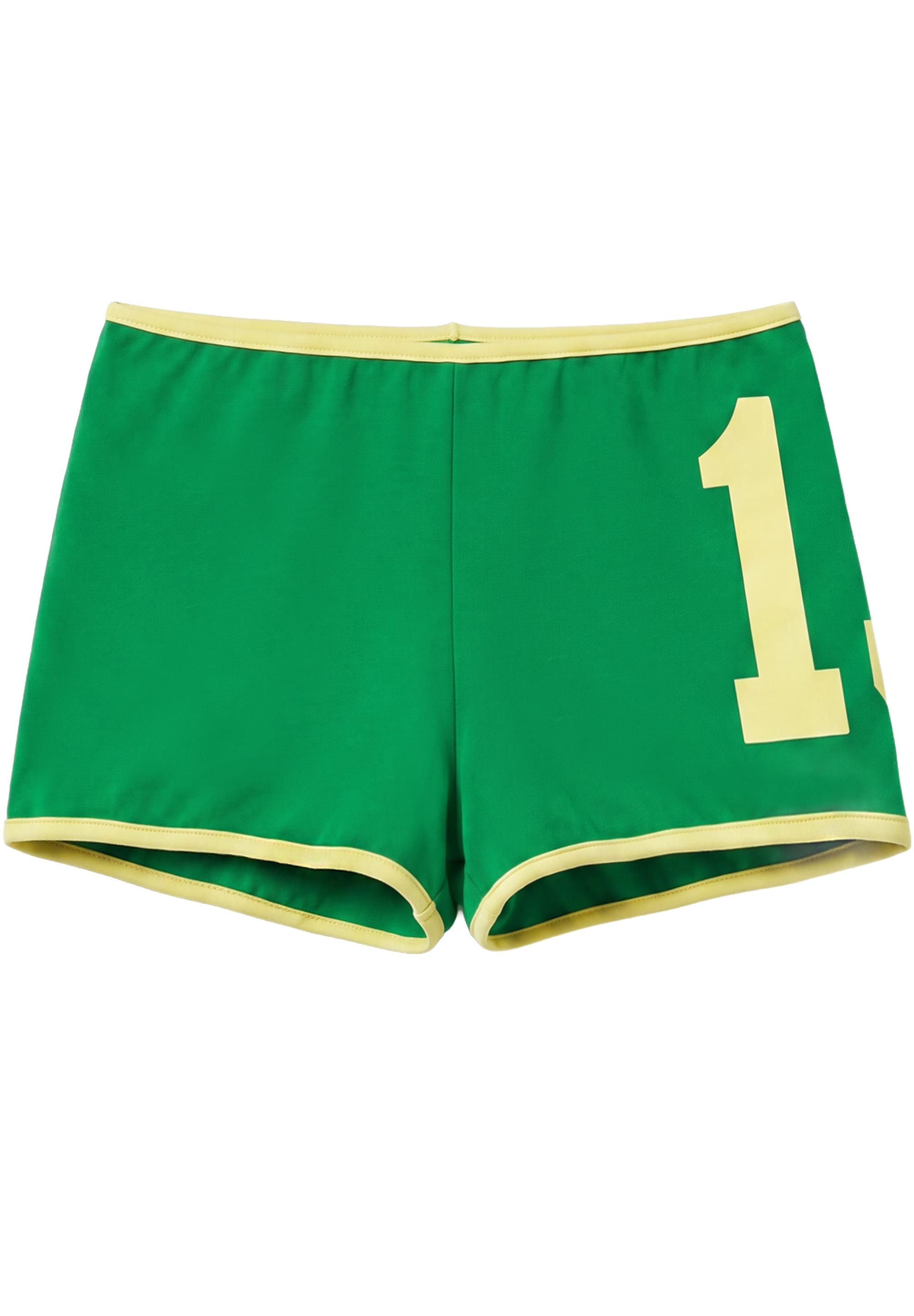 Brazil graphic ribbed mini shorts — Green