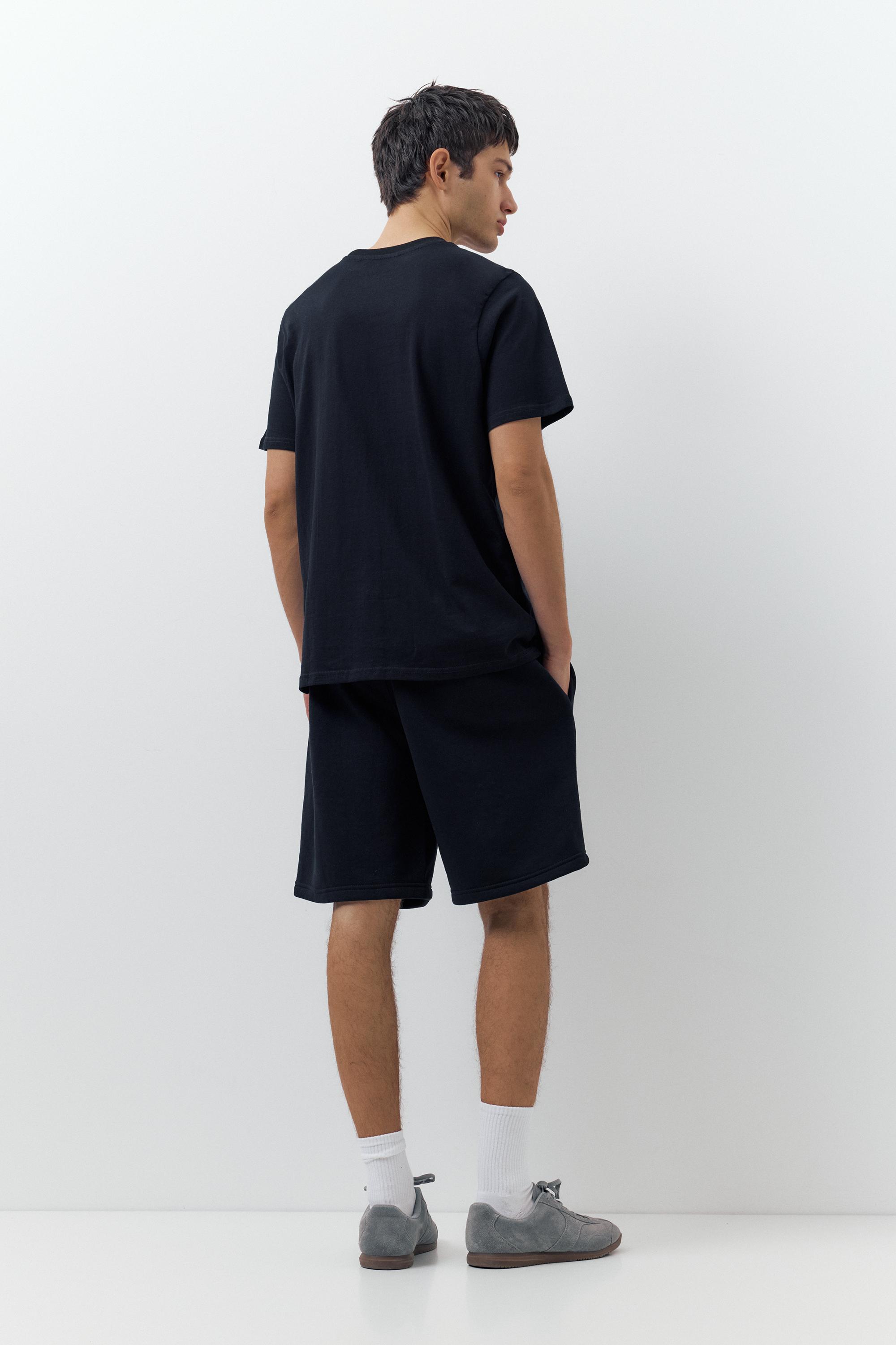 Pack of Bermuda jogger shorts and T-shirt — Black