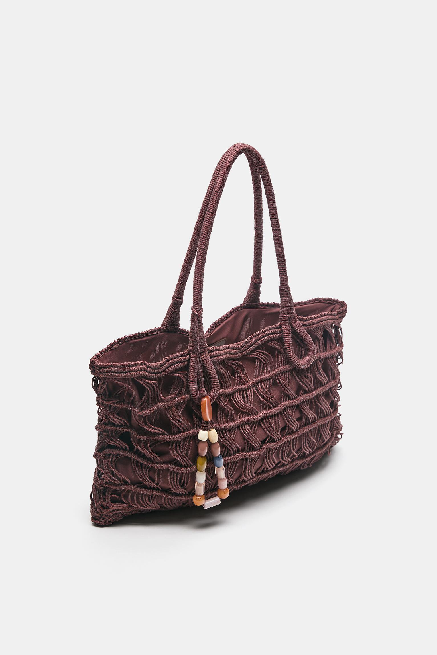 Embellished tote bag — Brown