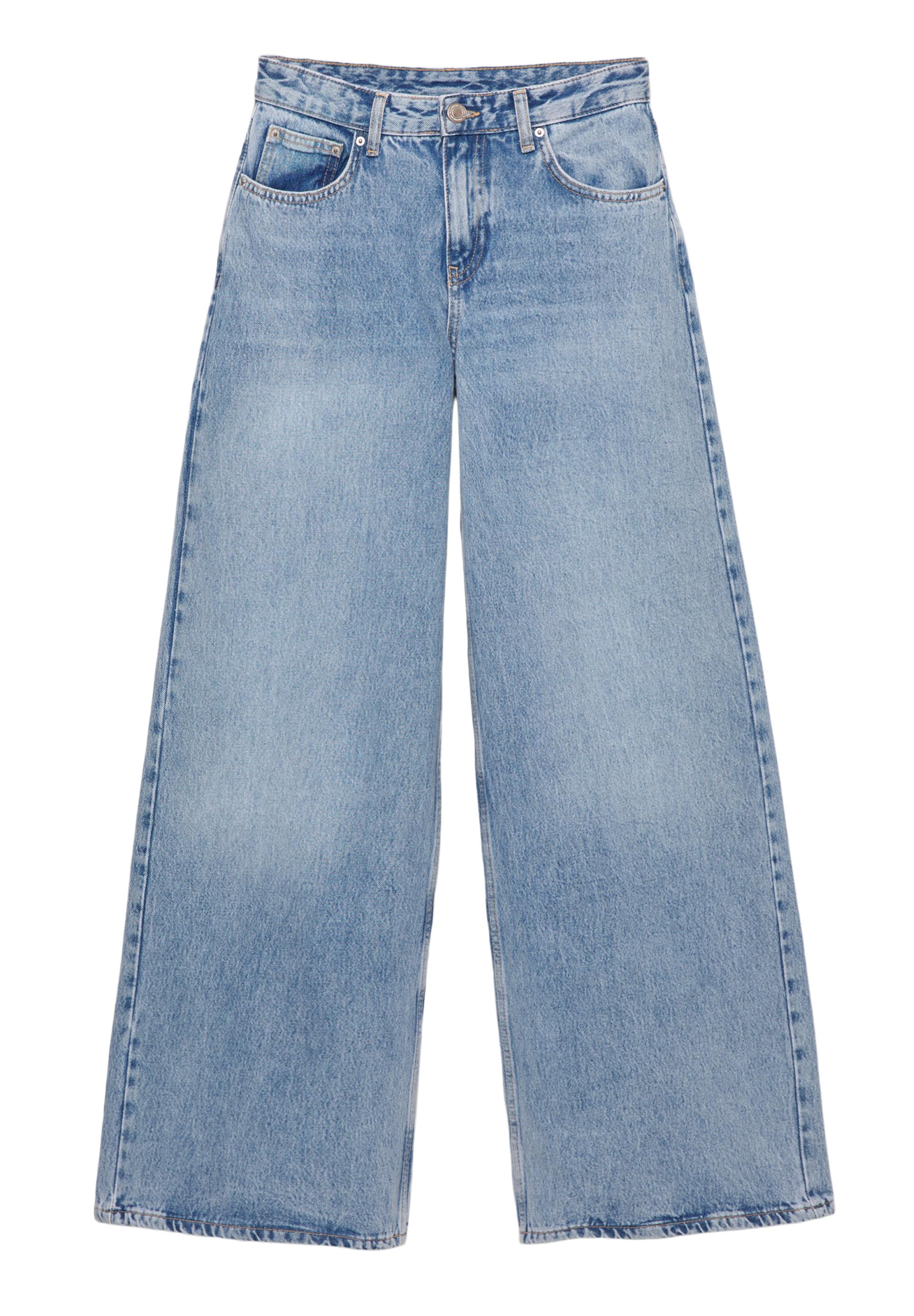 Low-rise wide-leg jeans — Medium blue