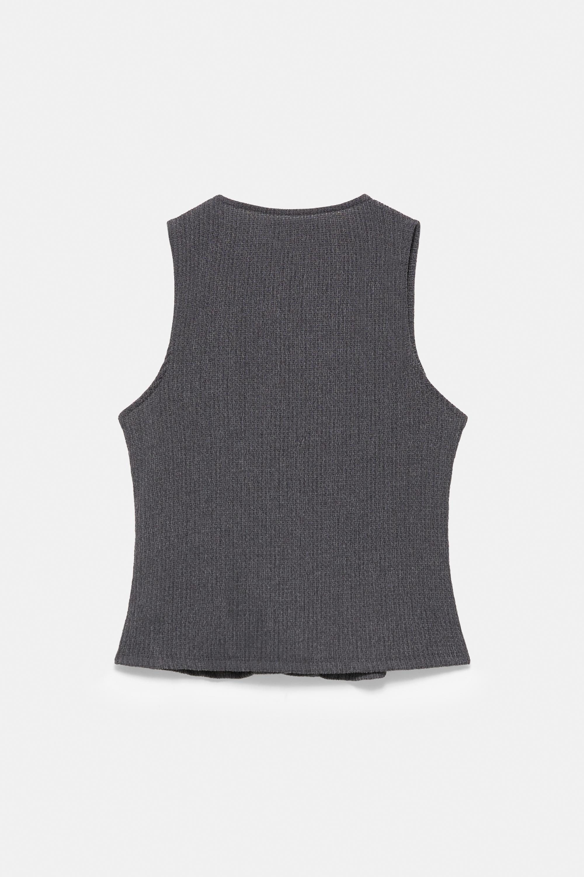 Crepe vest — Anthracite grey