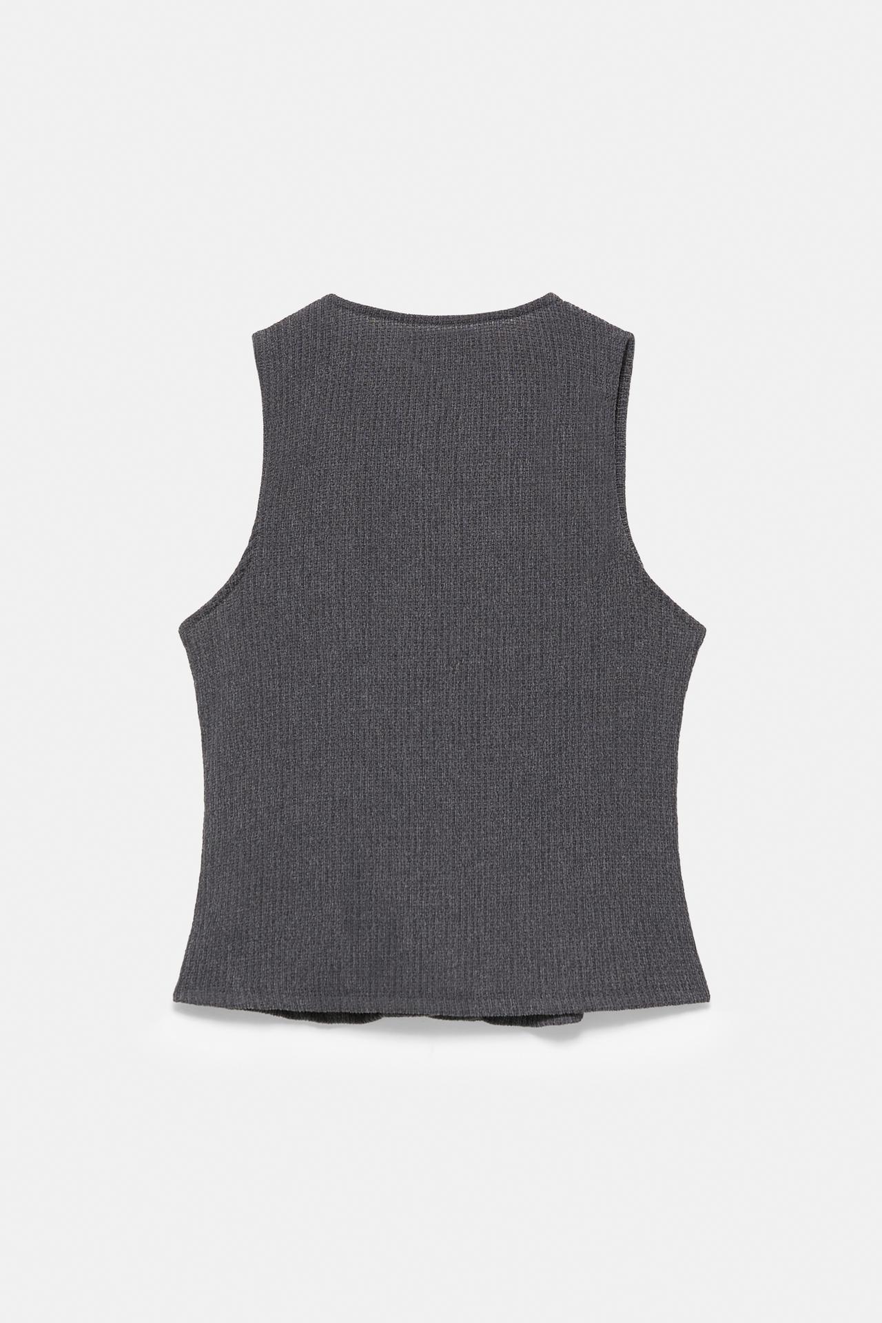 Crepe vest — Anthracite grey