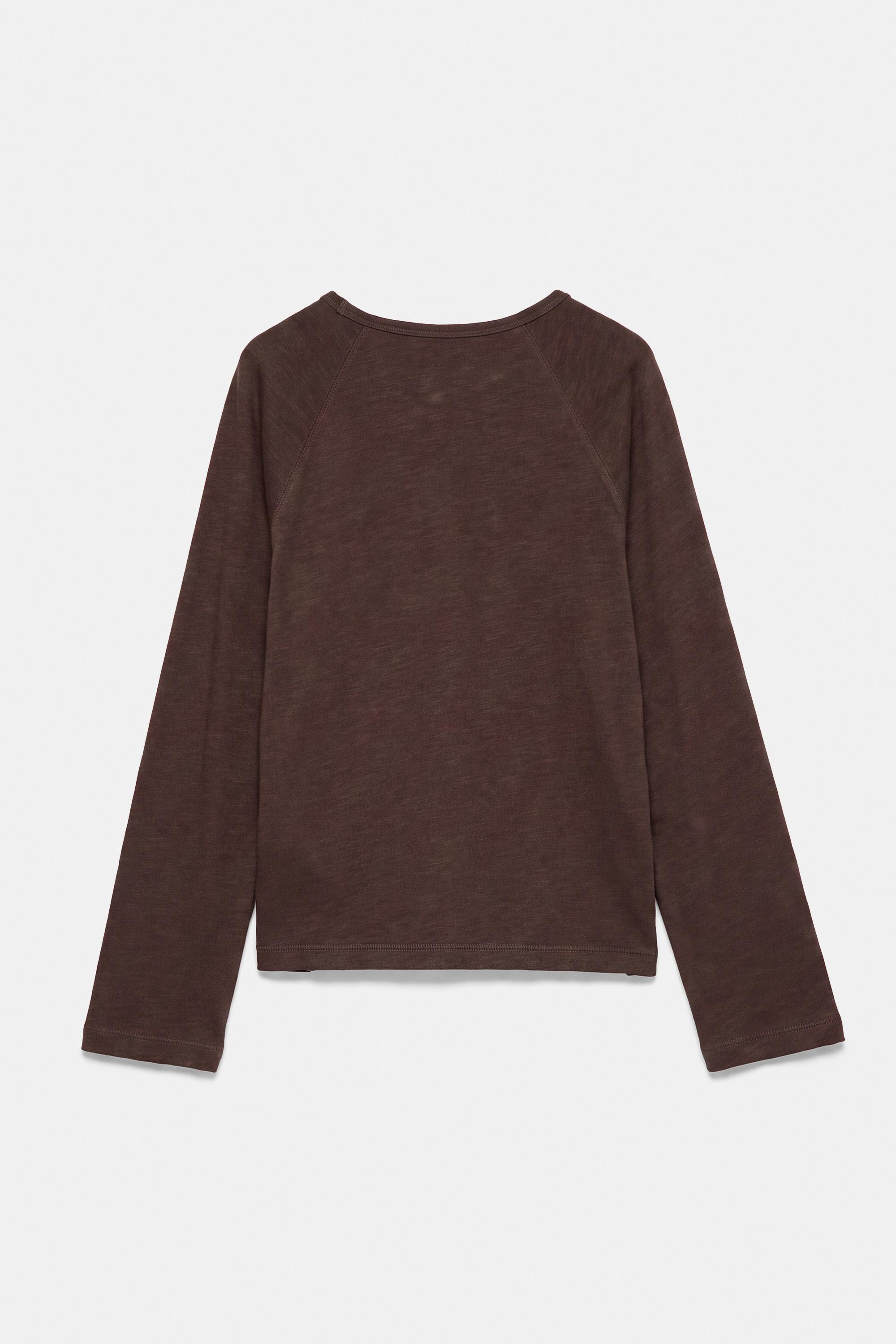 Long sleeve raglan T-shirt — Brown