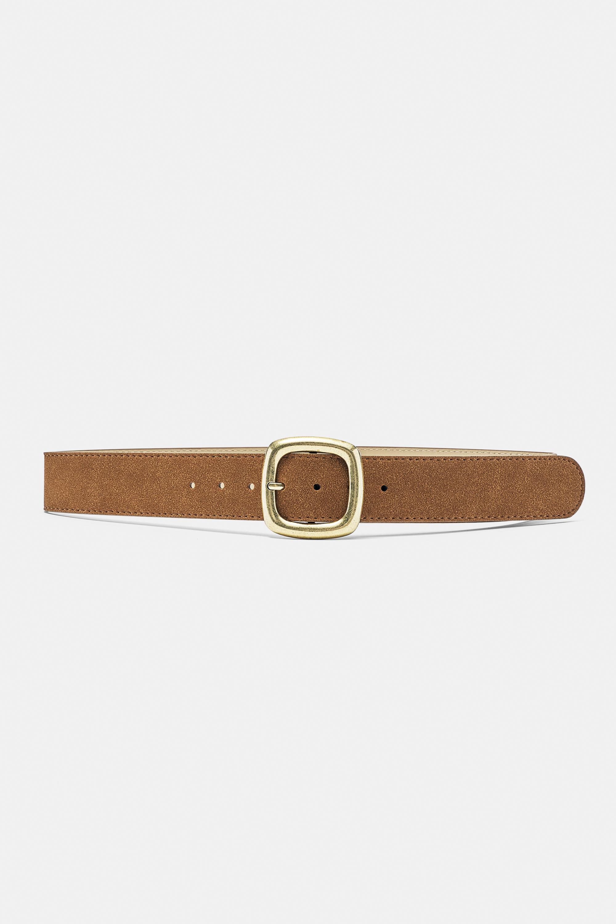 Square buckle belt — Brown
