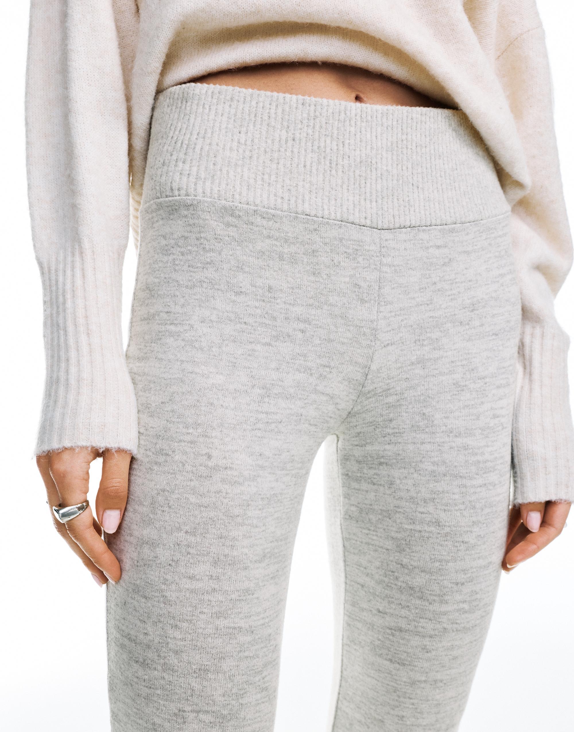 Soft touch flared trousers — Pale marl