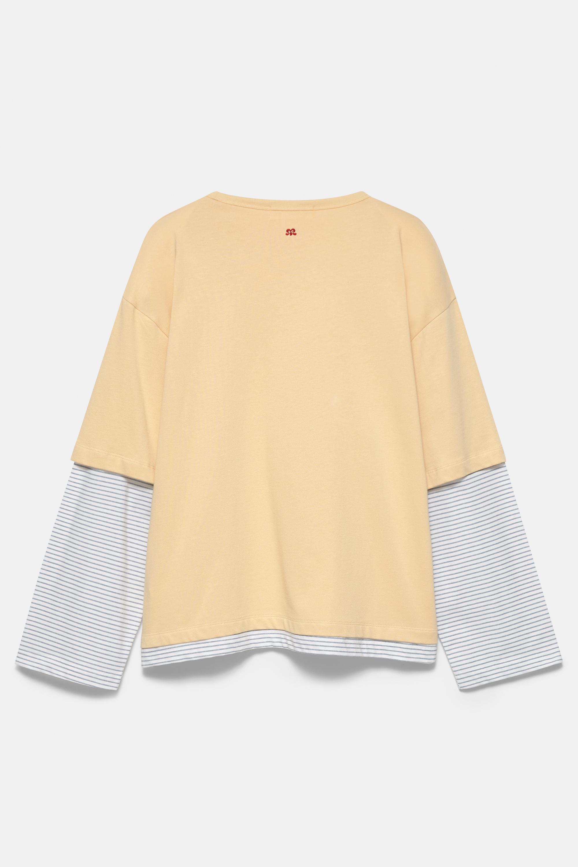 91 graphic double-layer T-shirt — Egg yolk yellow