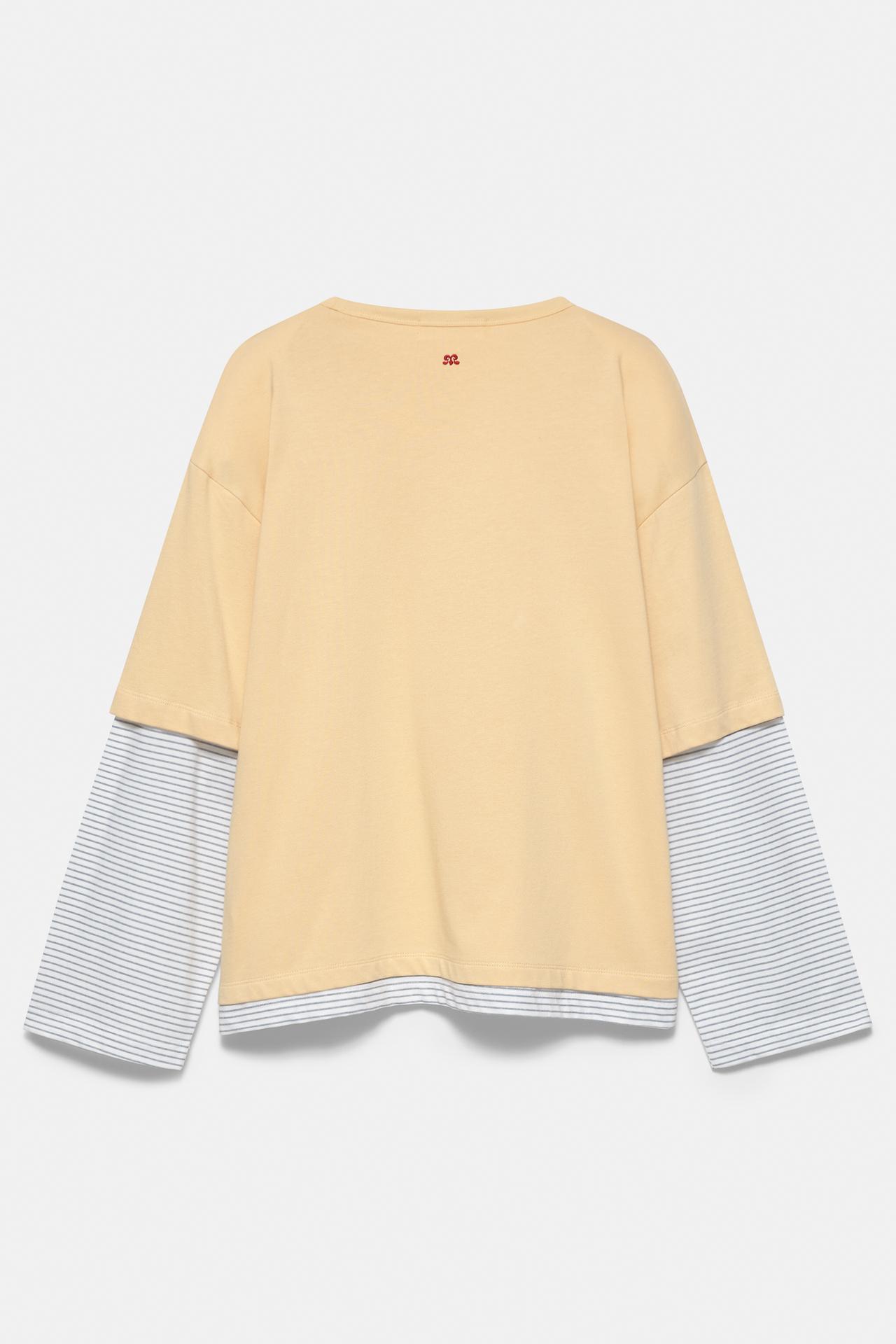 91 graphic double-layer T-shirt — Egg yolk yellow