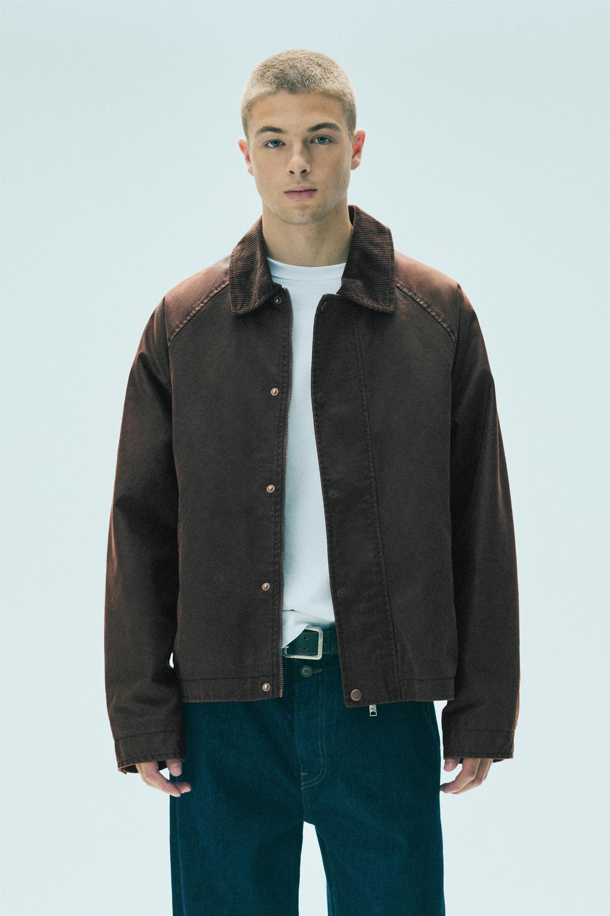 Chaqueta encerada cuello pana