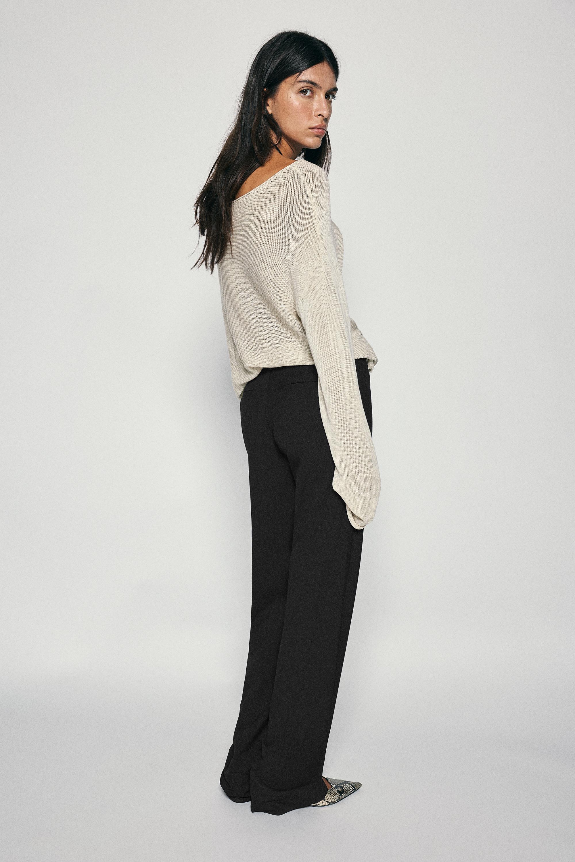 Straight-leg smart trousers — Black
