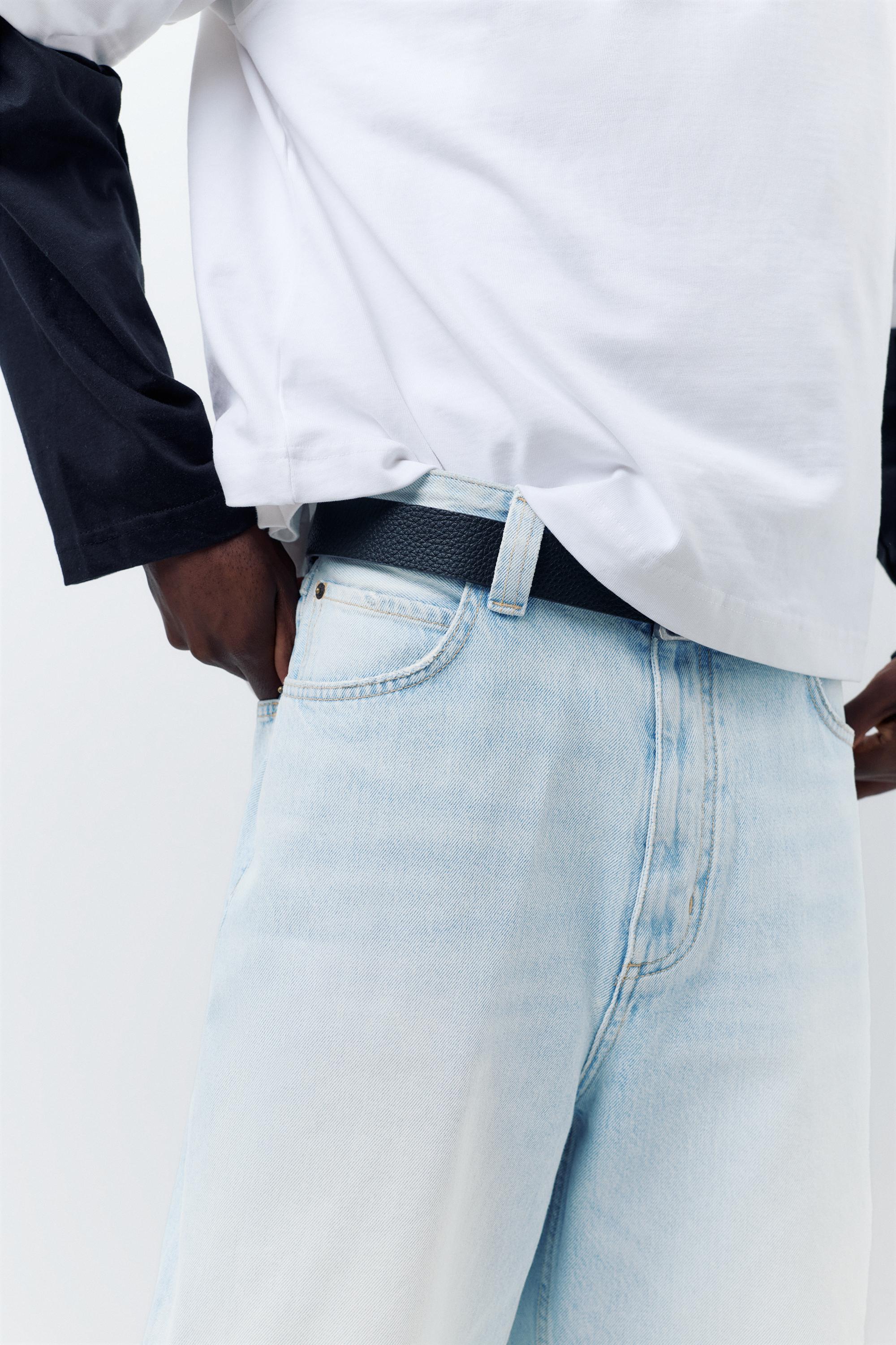 Skater denim Bermuda shorts — Pale blue