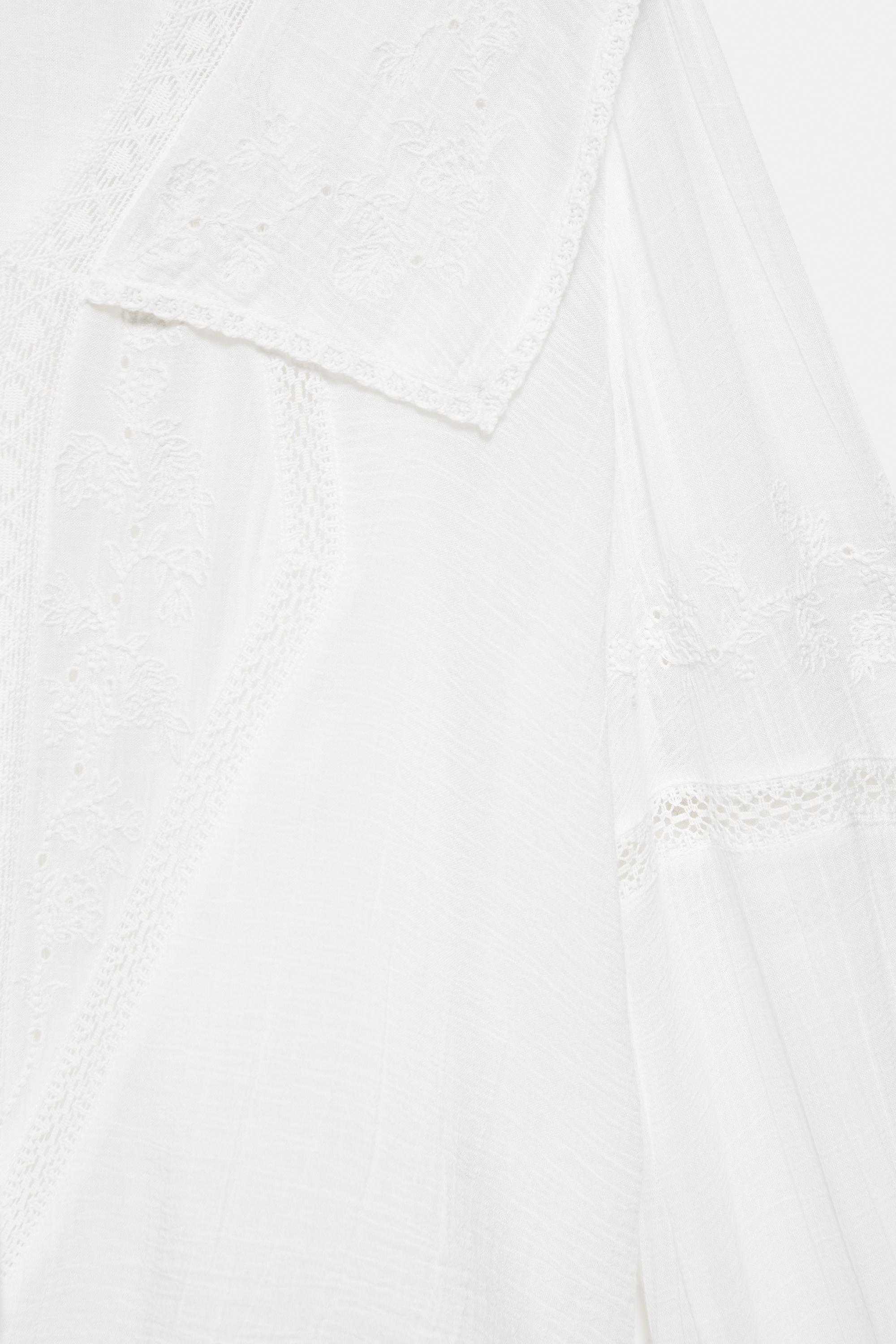 White lace trim blouse — White