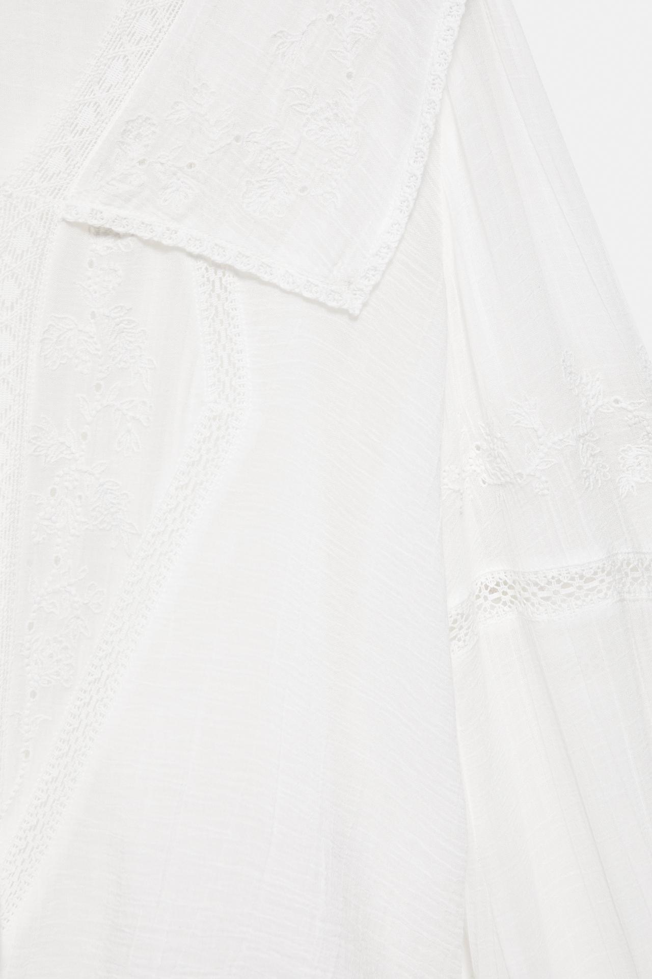 White lace trim blouse — White
