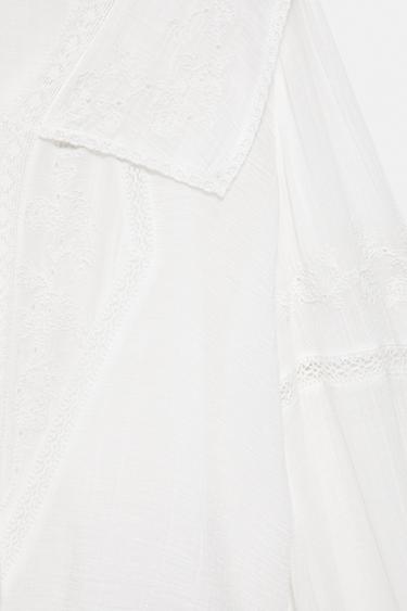 White lace trim blouse — White 7