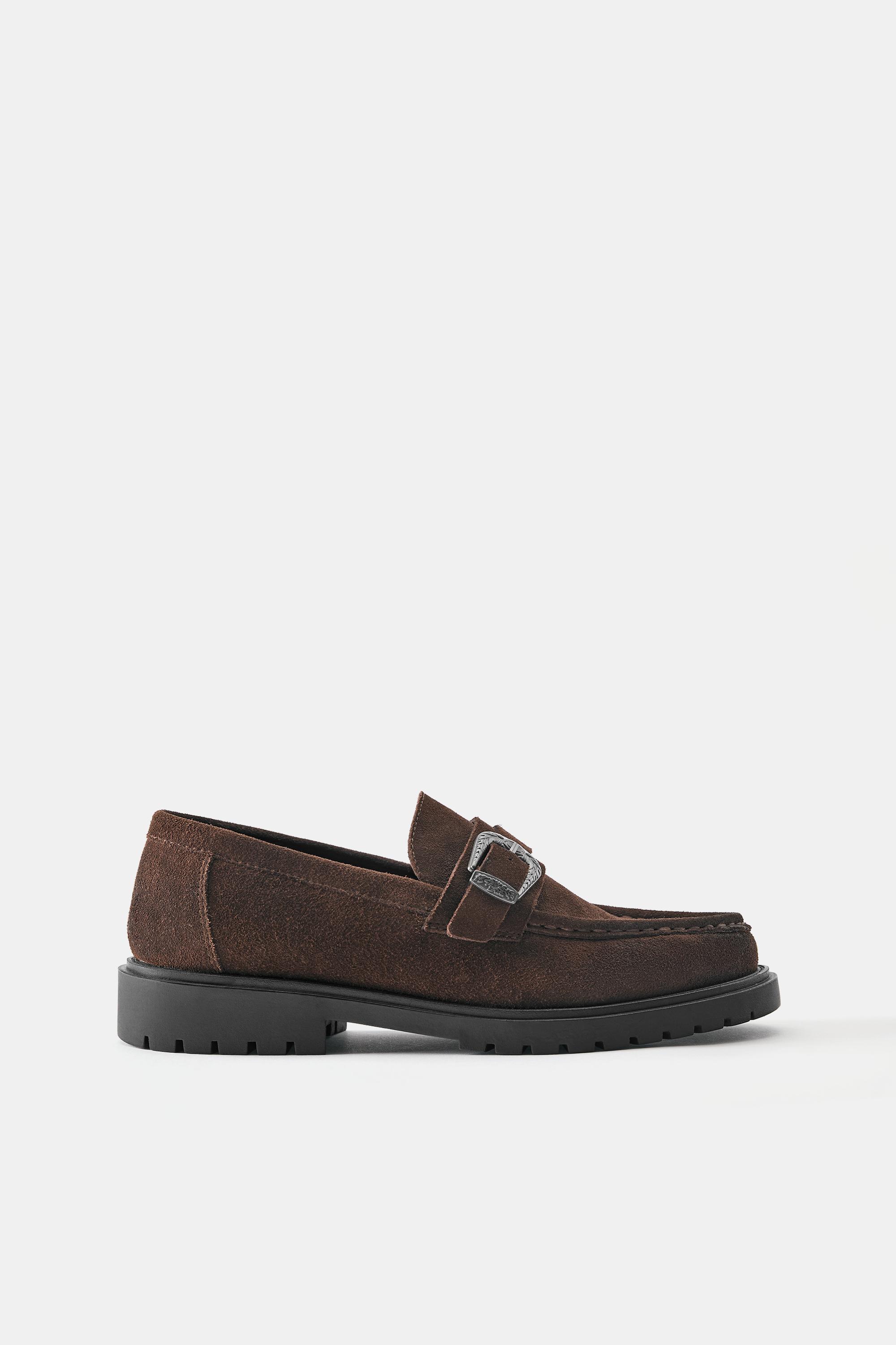 Leather cowboy loafers — Brown
