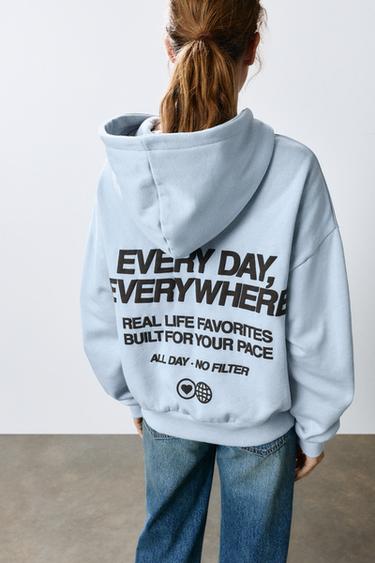 Oversize graphic hoodie — Pastel blue 2