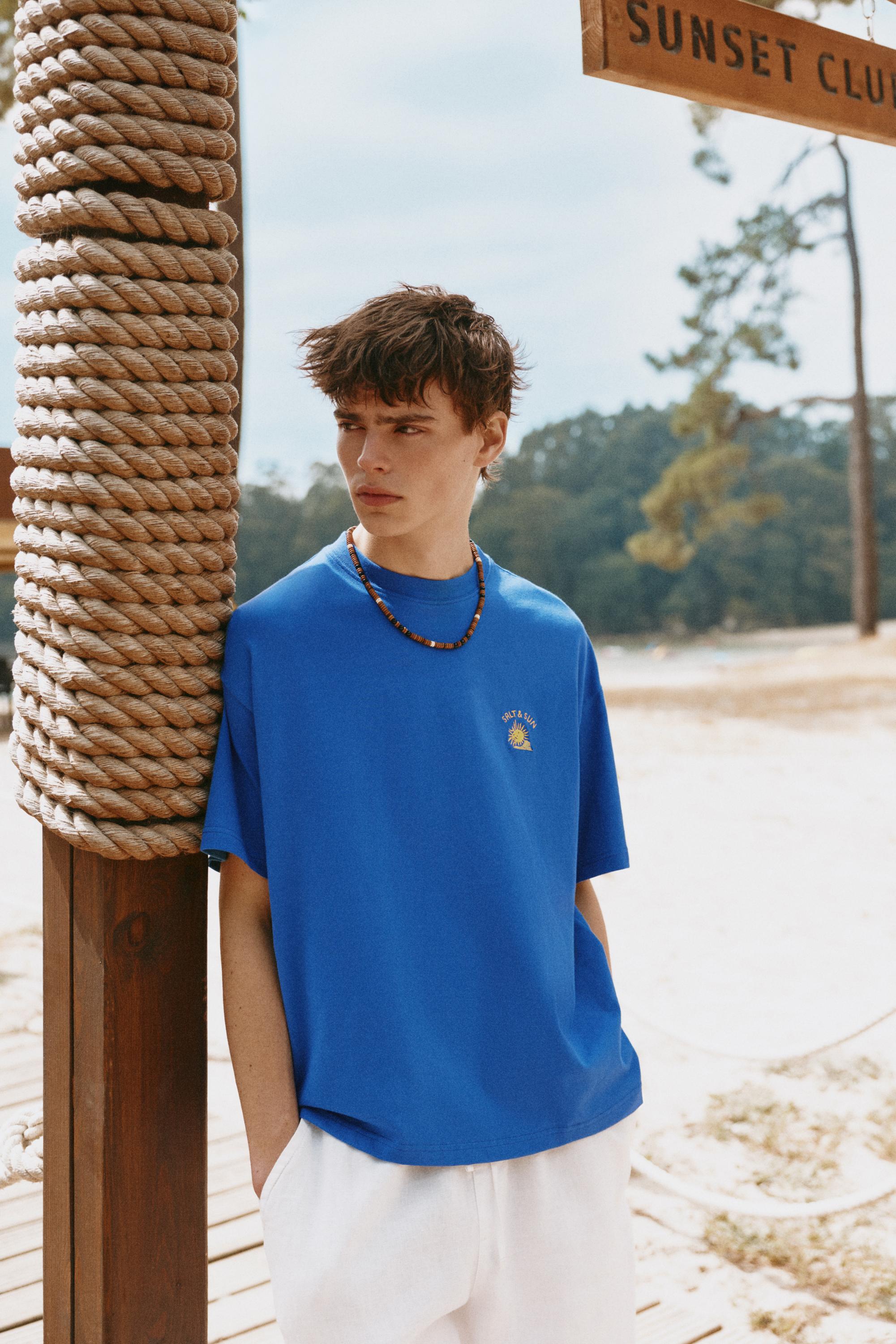 Ibiza Salt & Sun boxy T-shirt — Deep blue