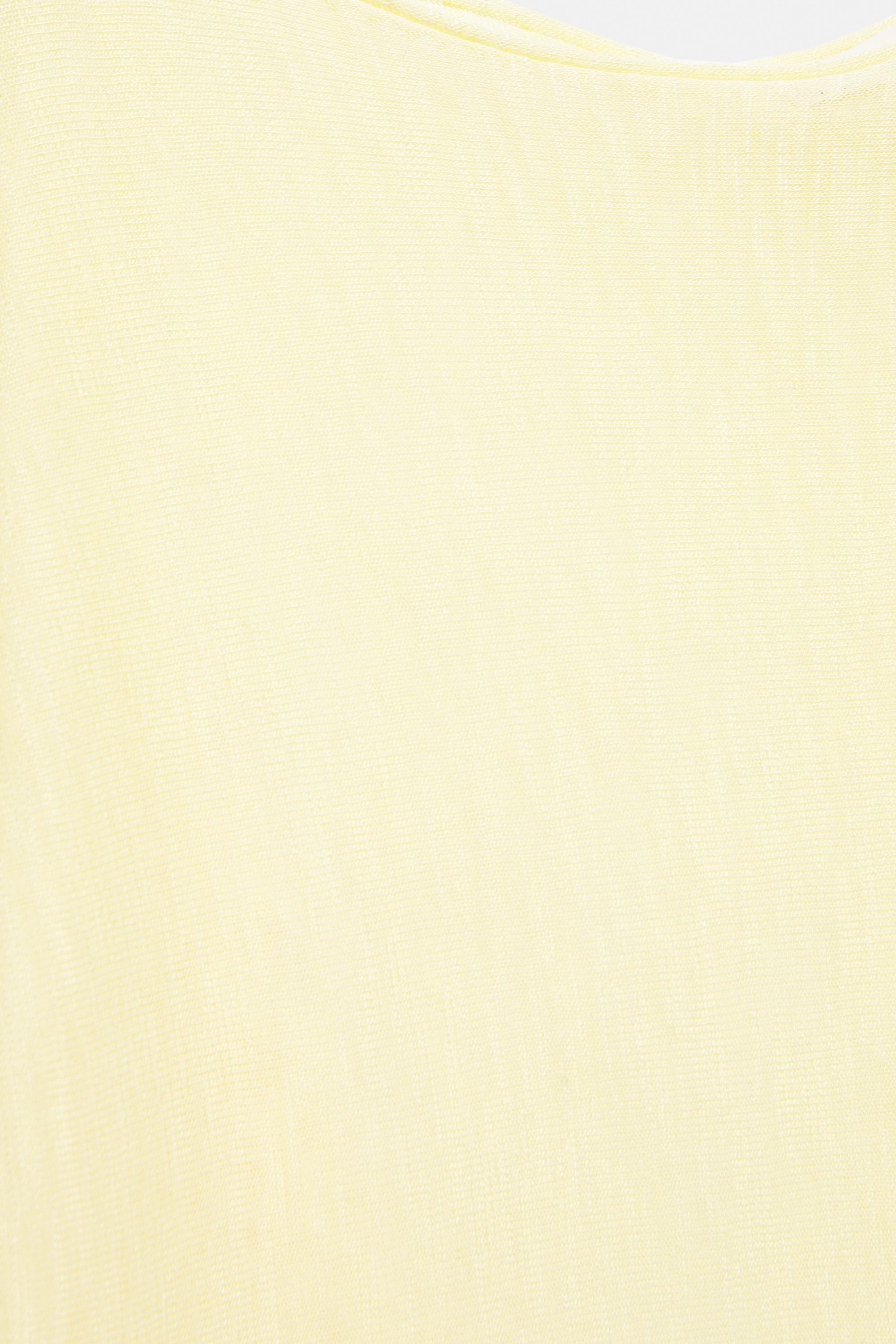 Fine knit asymmetric T-shirt — Yellow