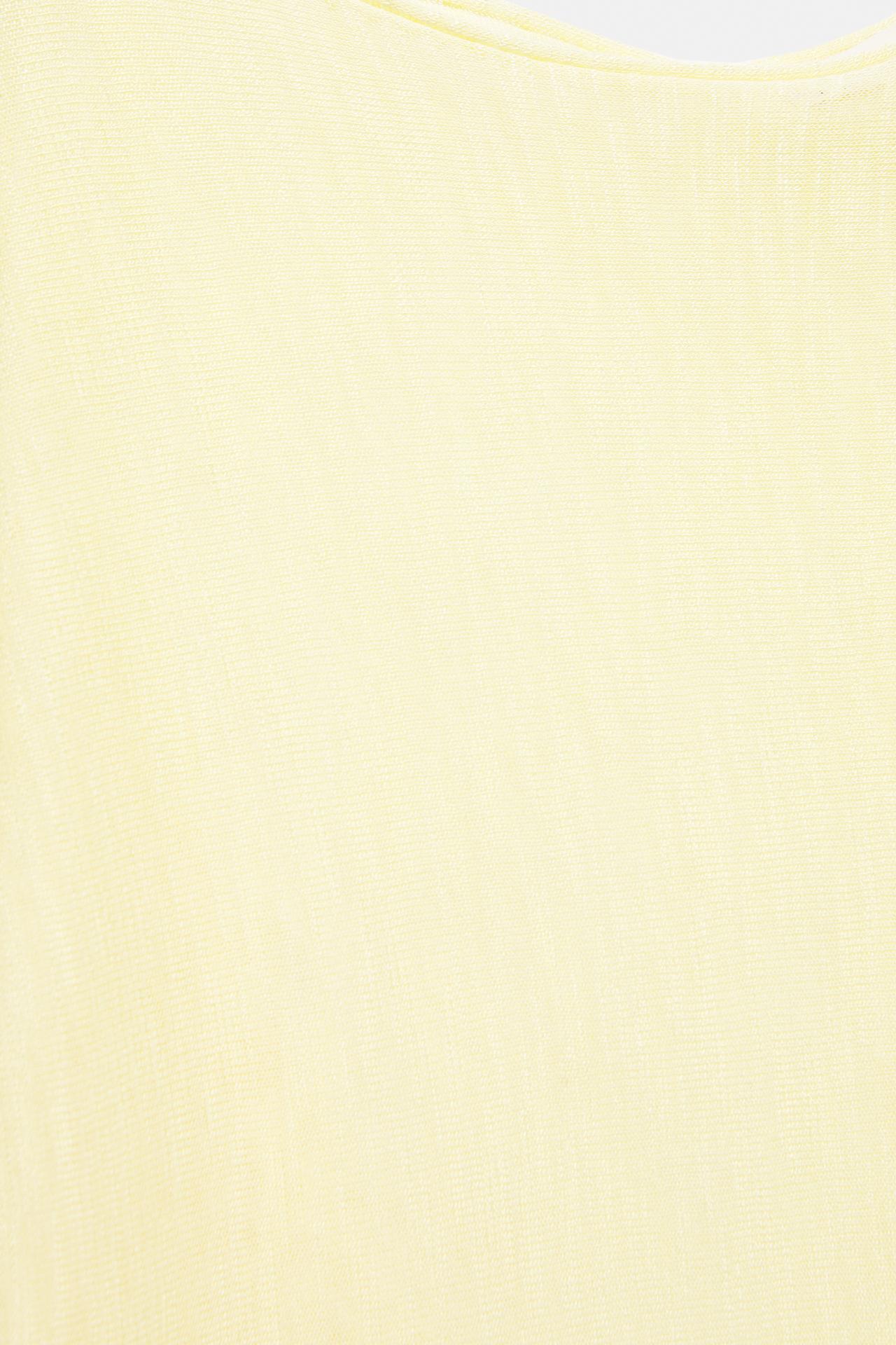 Fine knit asymmetric T-shirt — Yellow