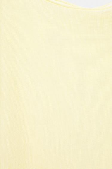 Fine knit asymmetric T-shirt — Yellow 8