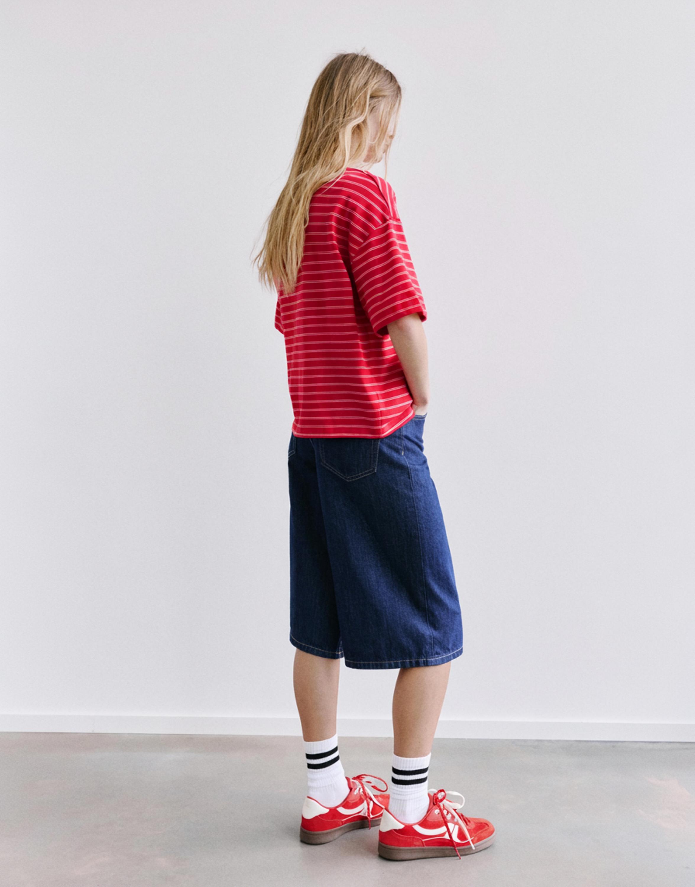 Oversize short sleeve T-shirt — Striped