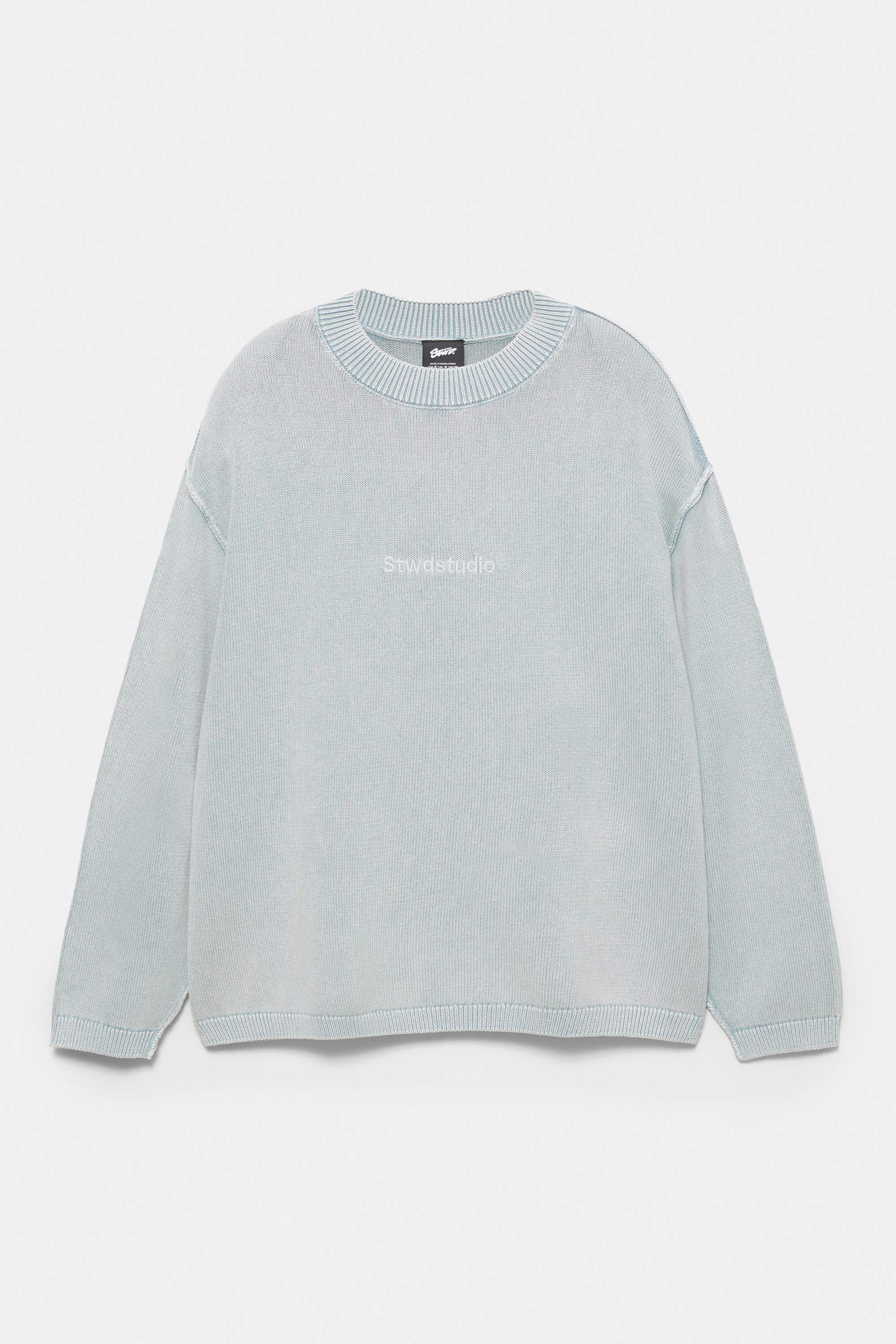 STWD Studio embroidered jumper — Faded blue