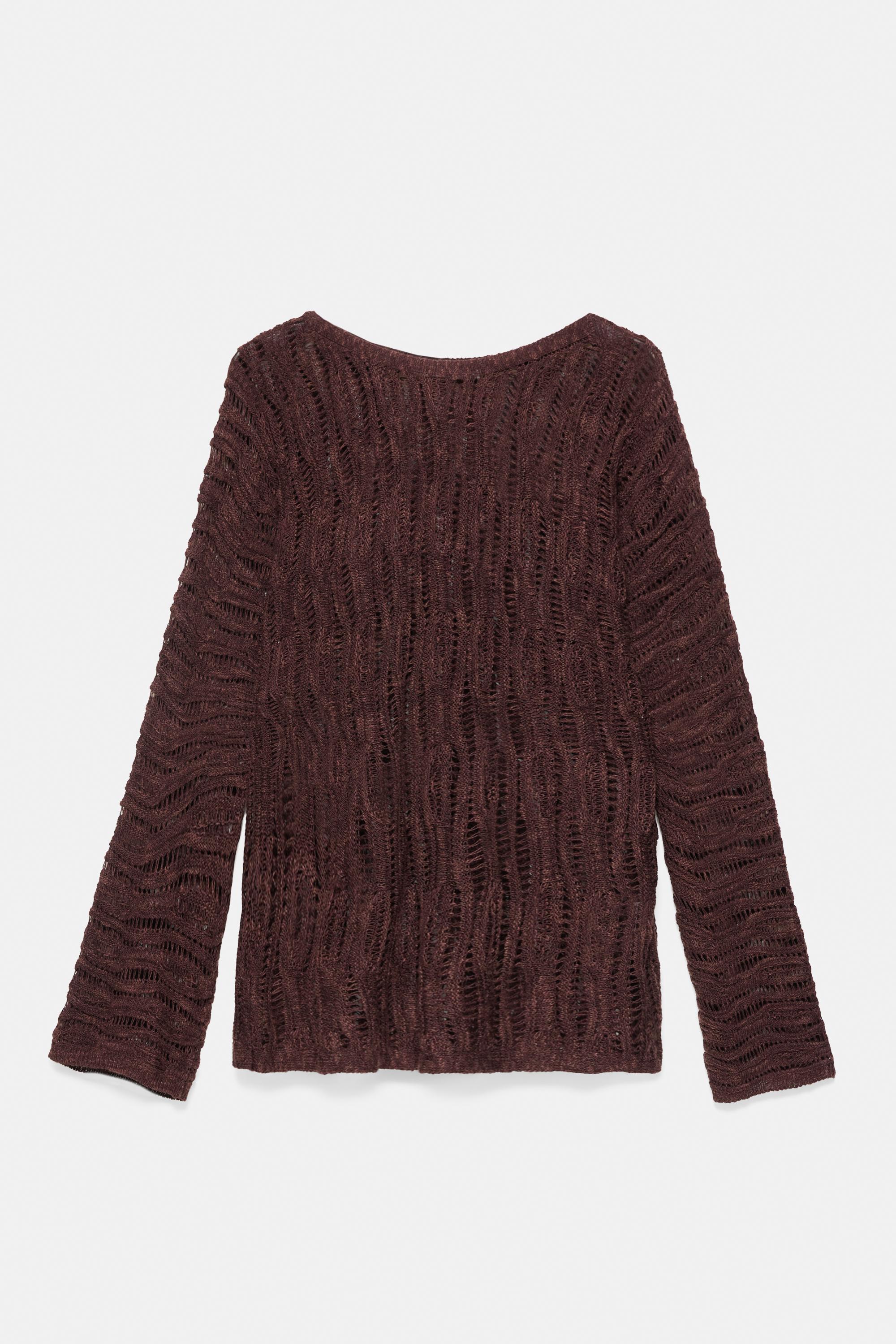Cutwork jumper — Brown