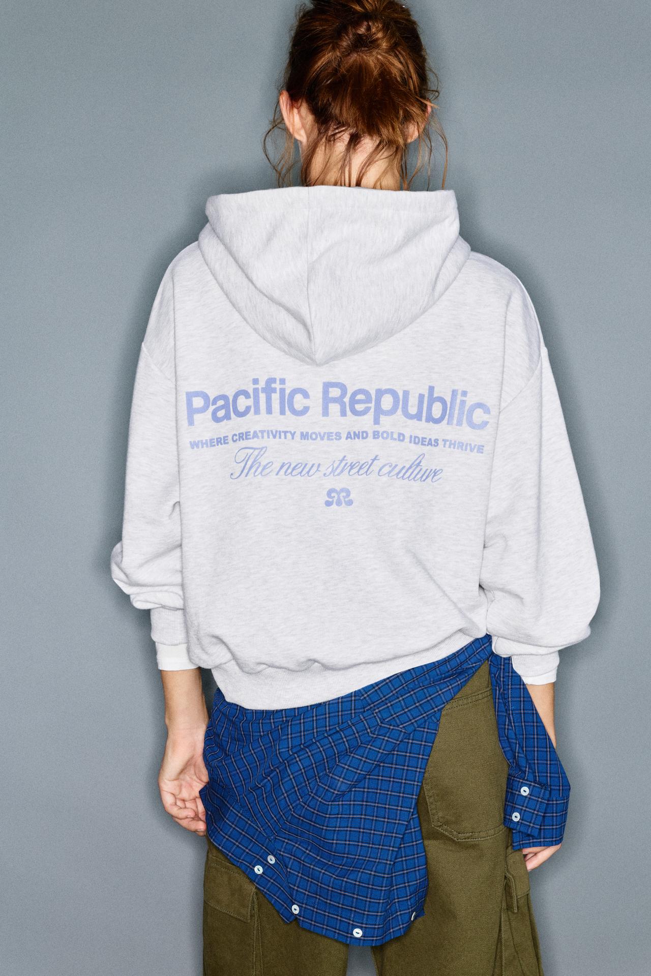 Hoodie with logo — Grey marl