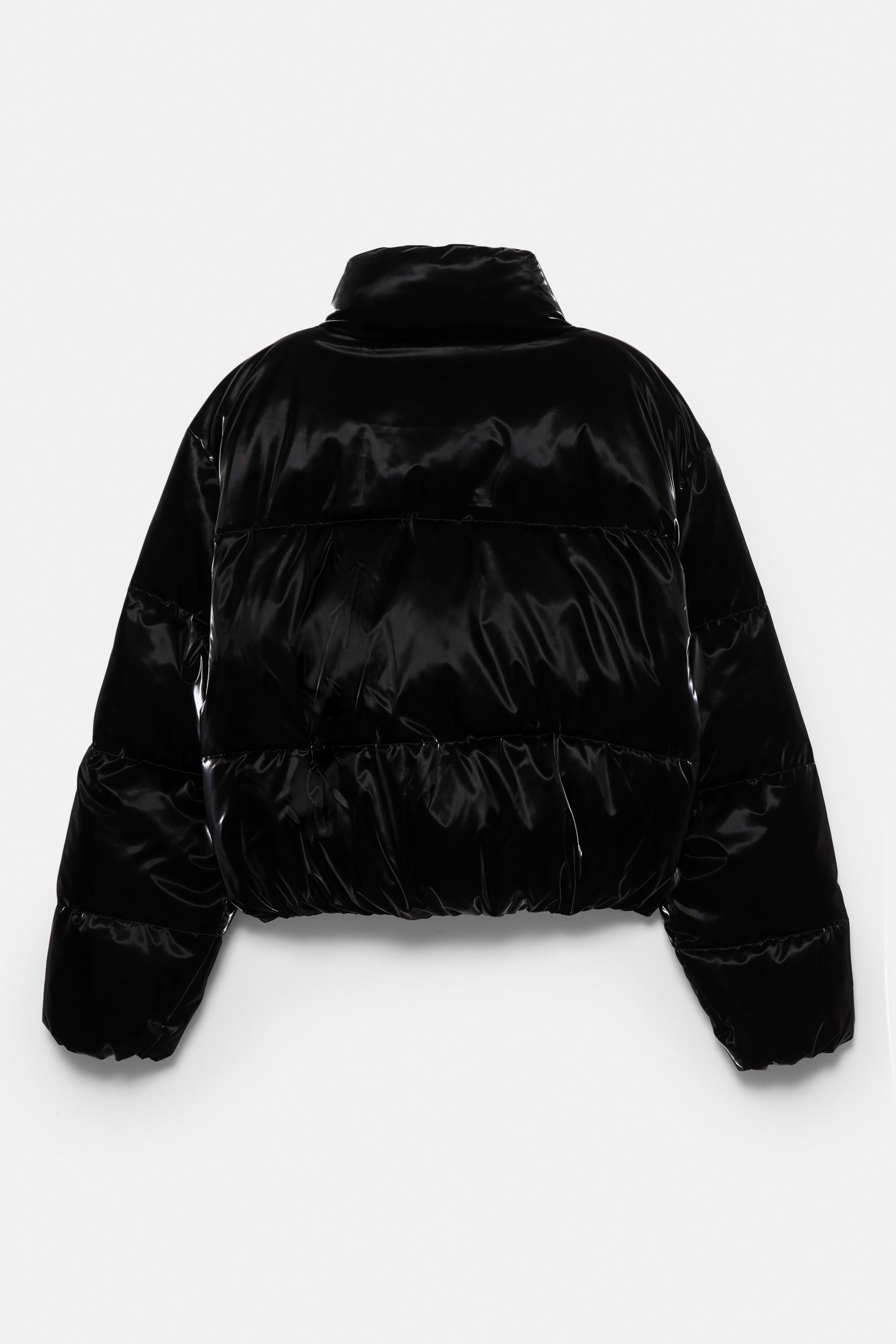 Puffer jacket with a shimmery finish — Black