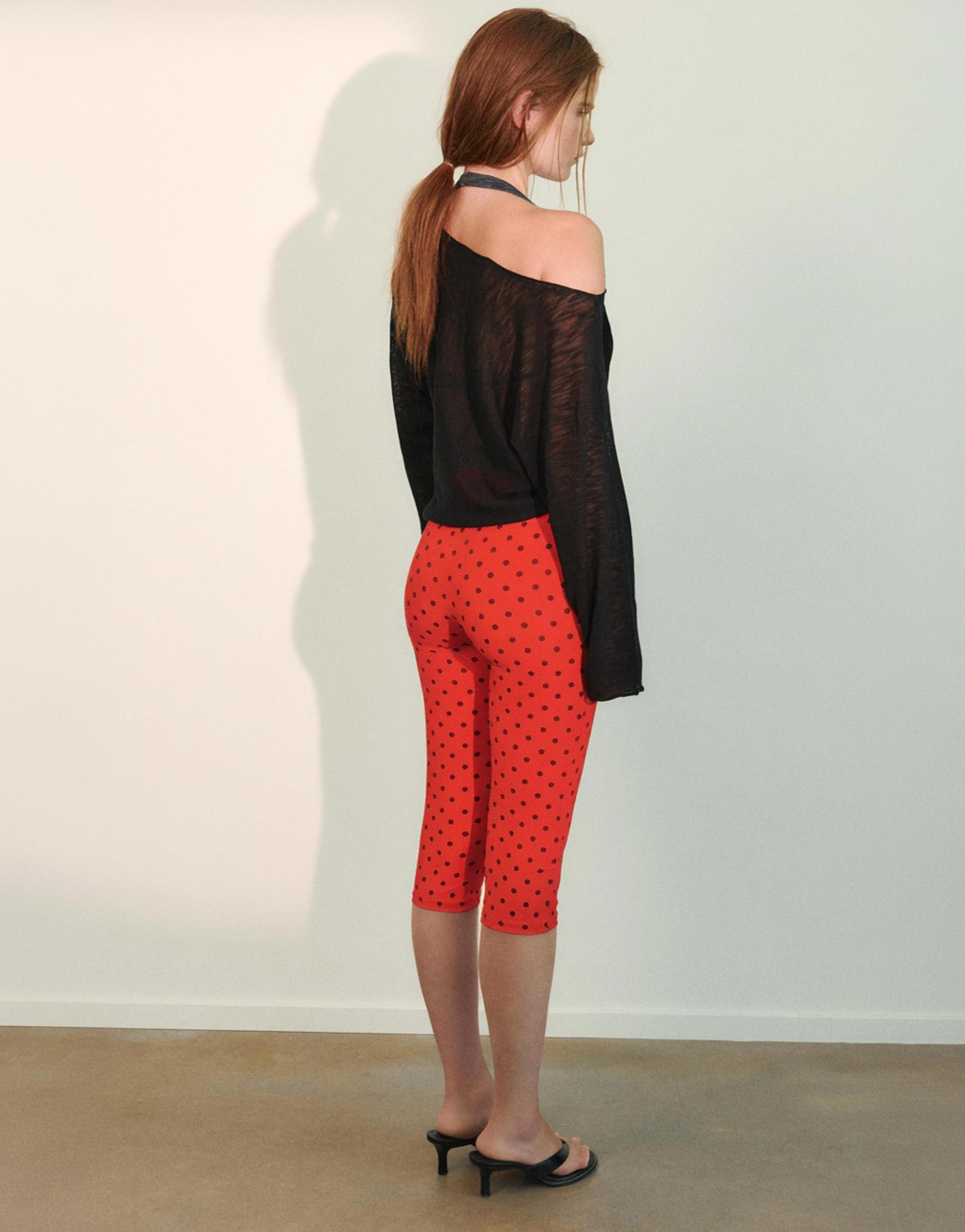 Polka dot capris — Red