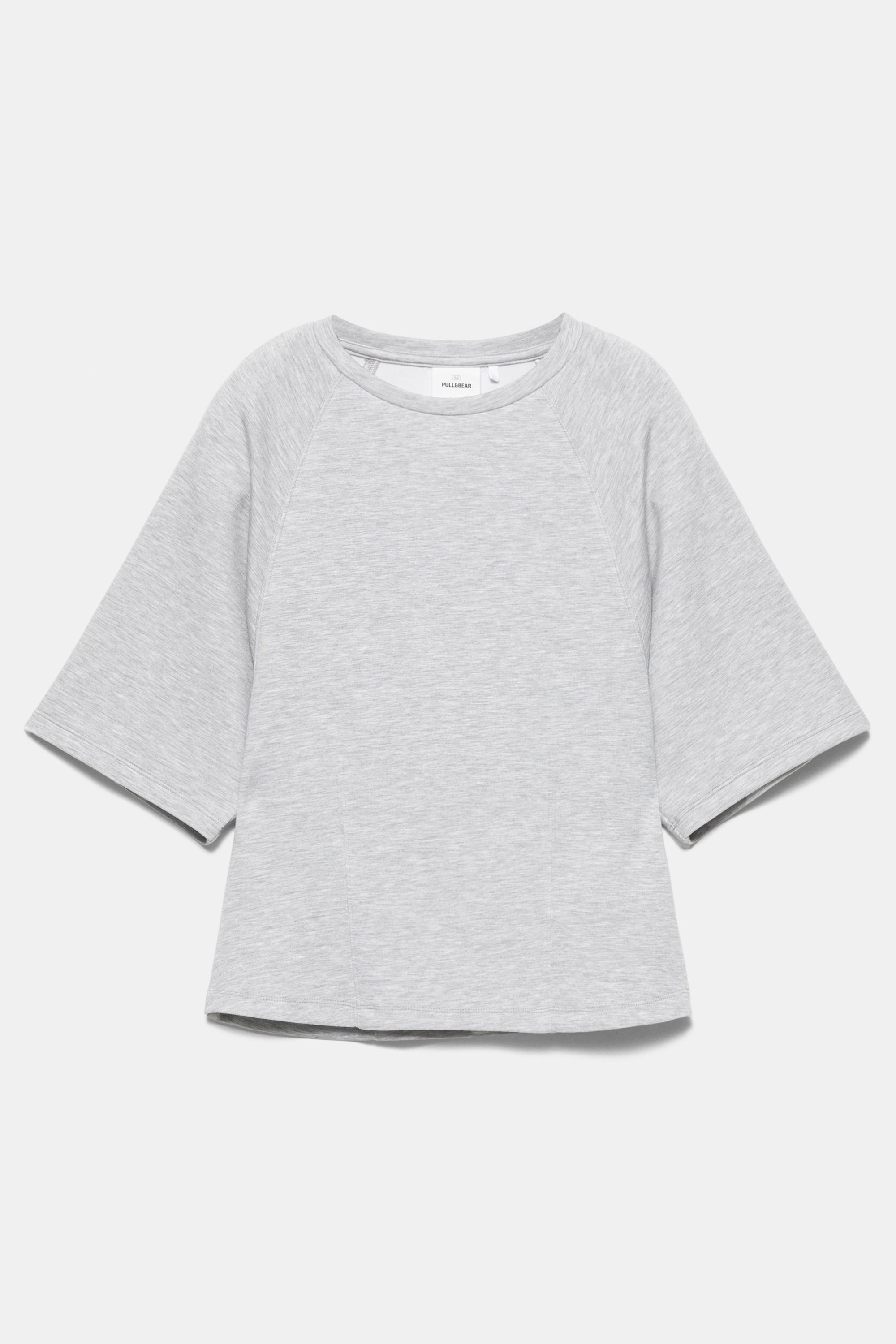 Soft touch short sleeve sweatshirt — Grey marl