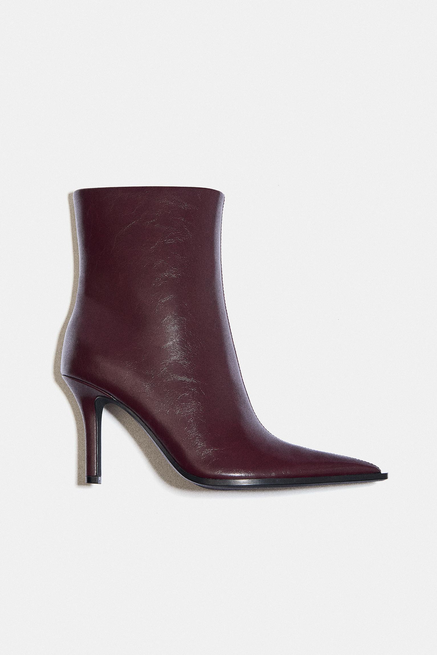Stiletto heel ankle boots — Burgundy