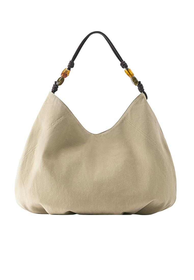 Beaded tote bag — Leather