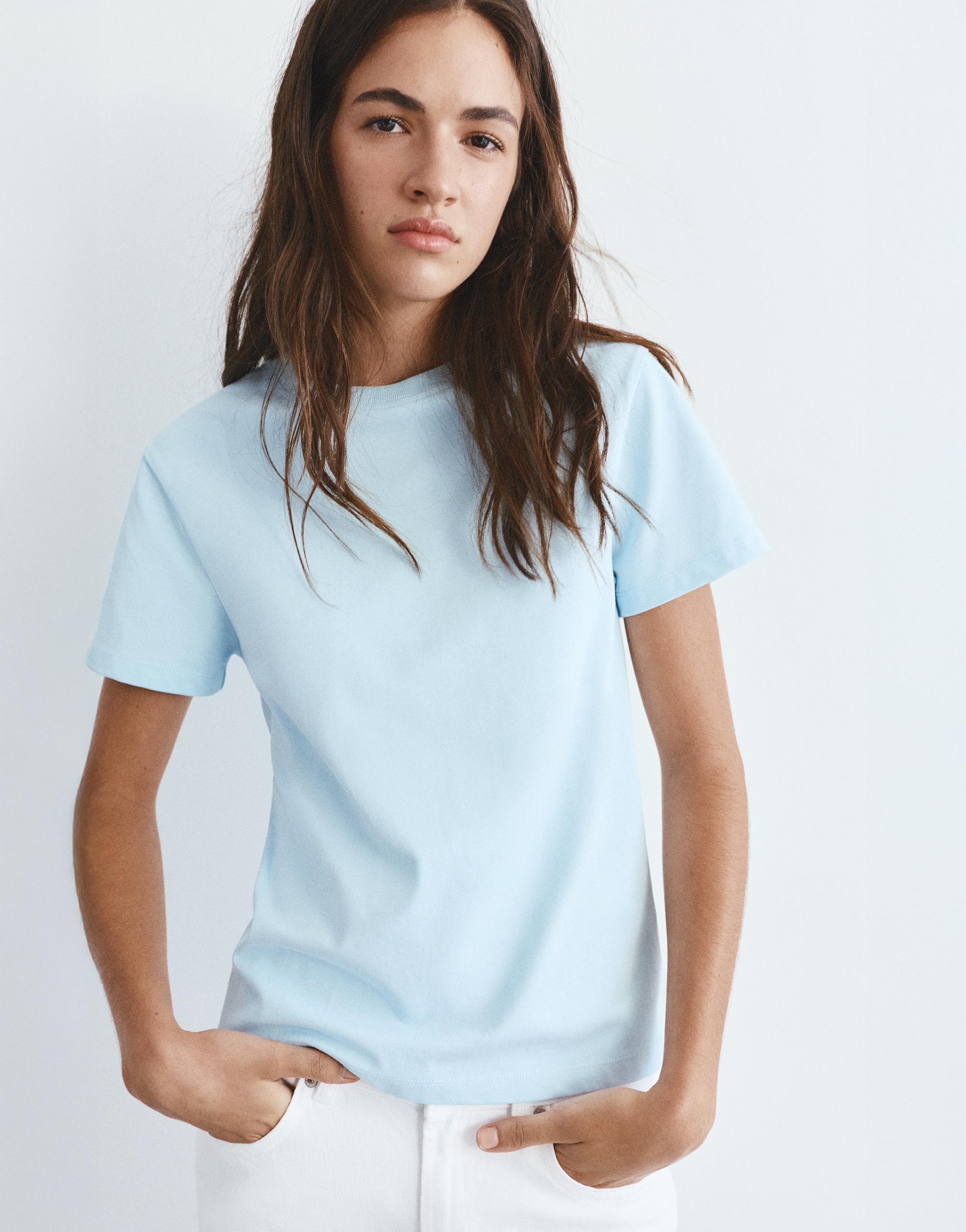 Short sleeve T-shirt 100% cotton — Sky blue