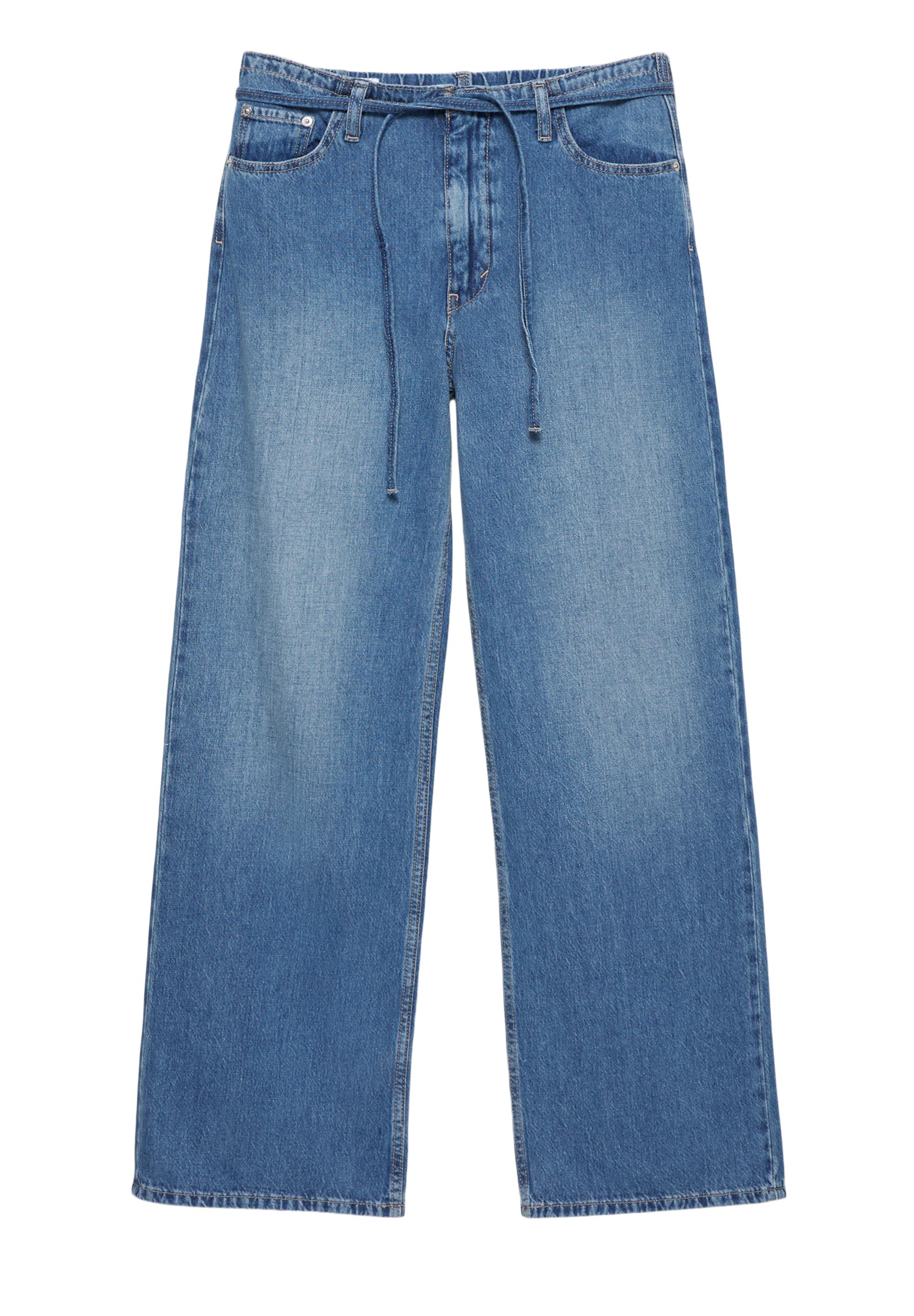 Baggy jeans with drawstring — Medium blue