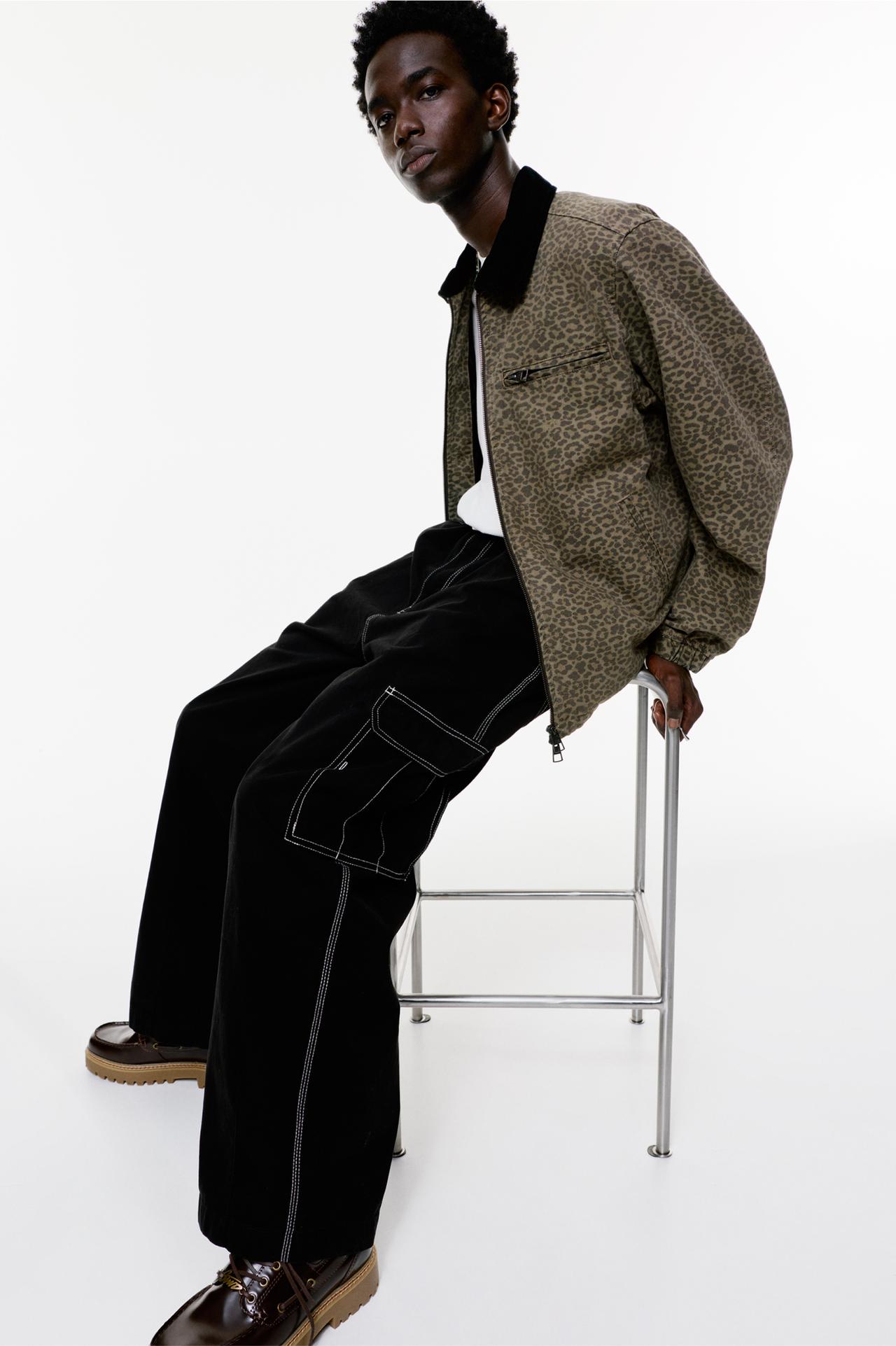 Veste col en velours côtelé - pull&bear