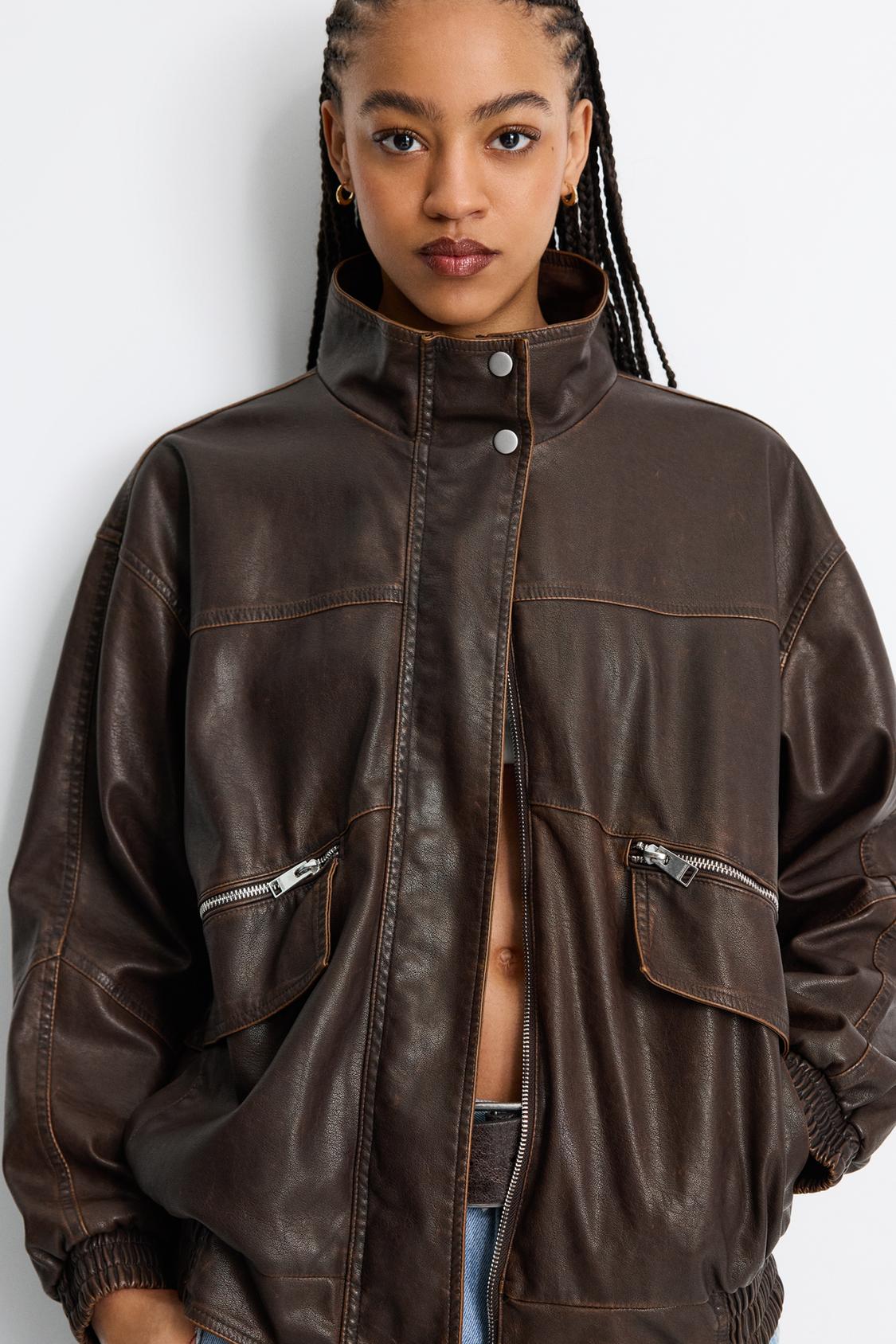 Pelle Uomo Giubbotto Di Pelle Pull And Bear Asos Giacca Di Pelle